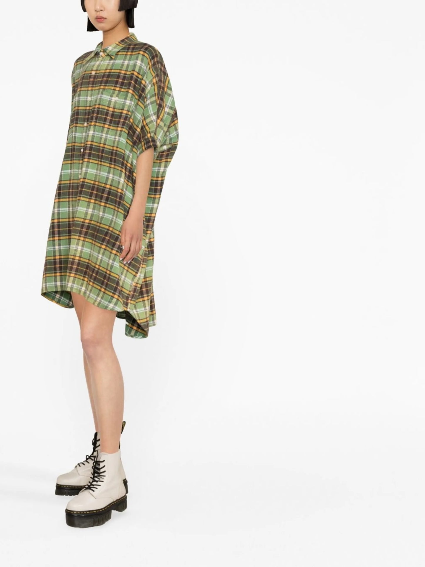 oversized plaid shirtdress
