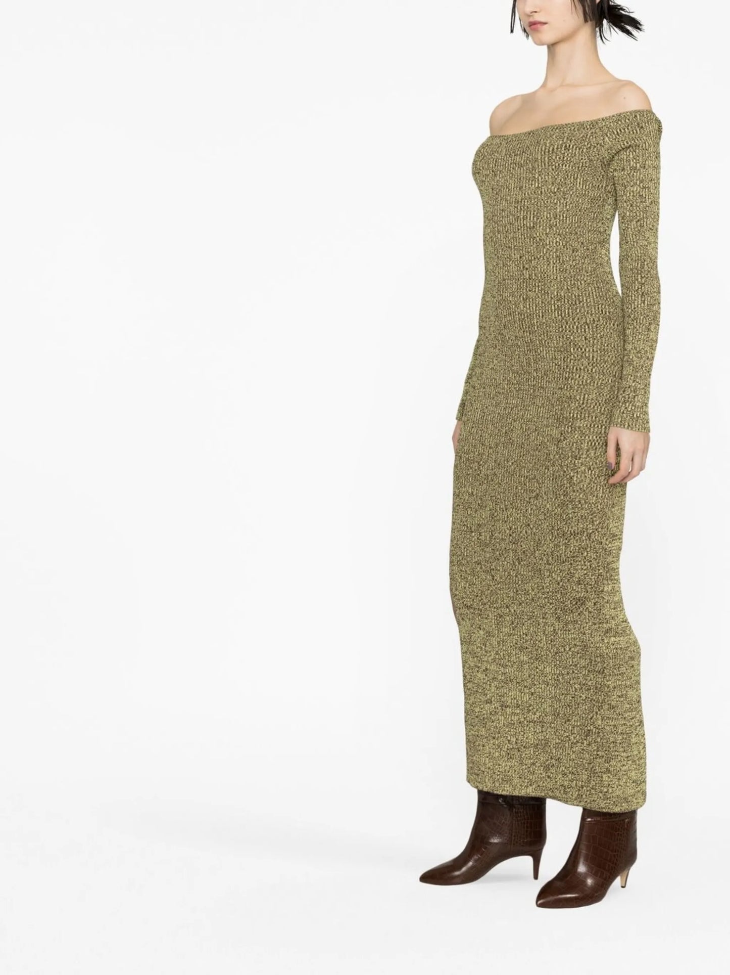 off-shoulder long-sleeve dress