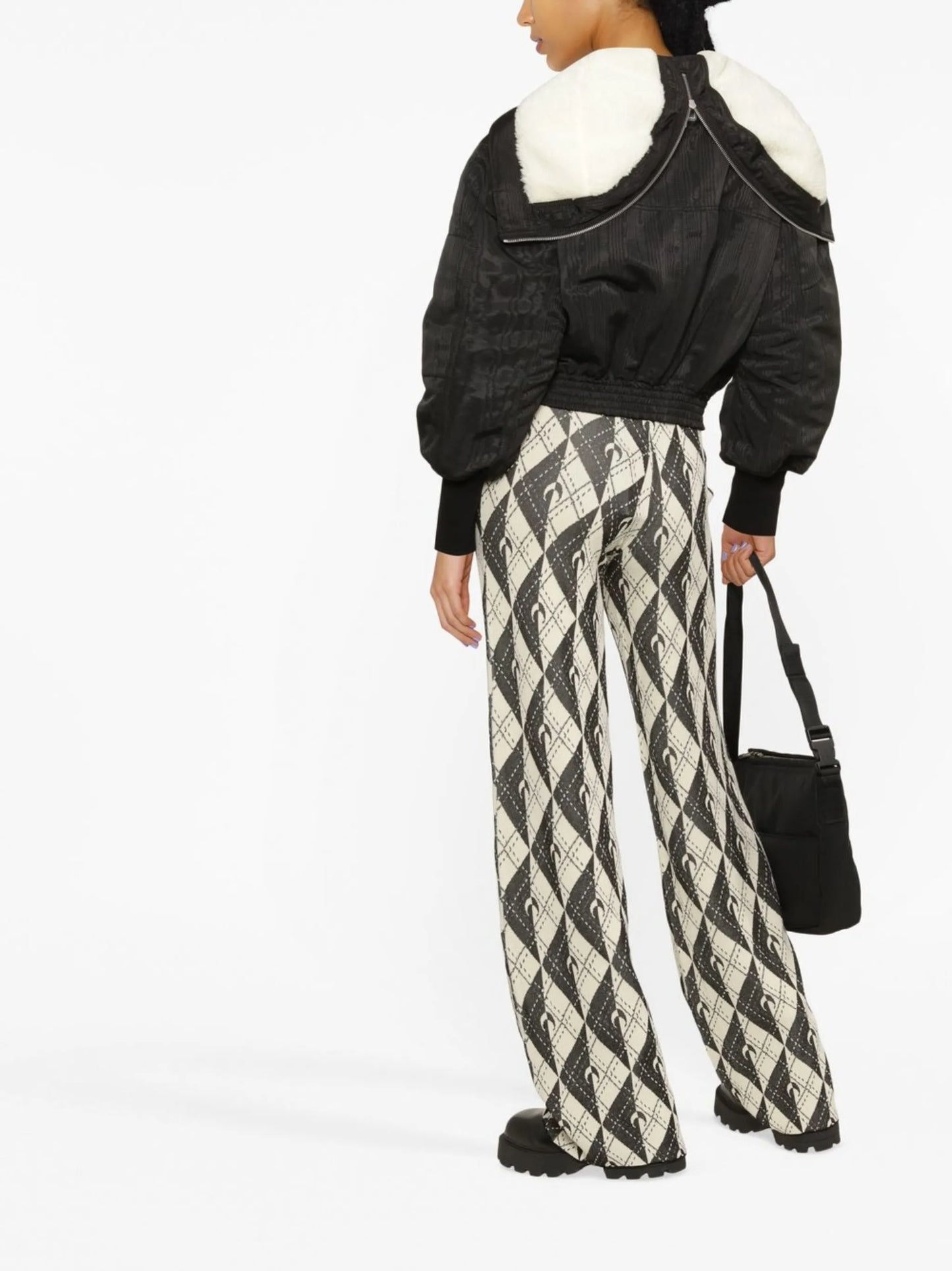 crescent moon knitted trousers