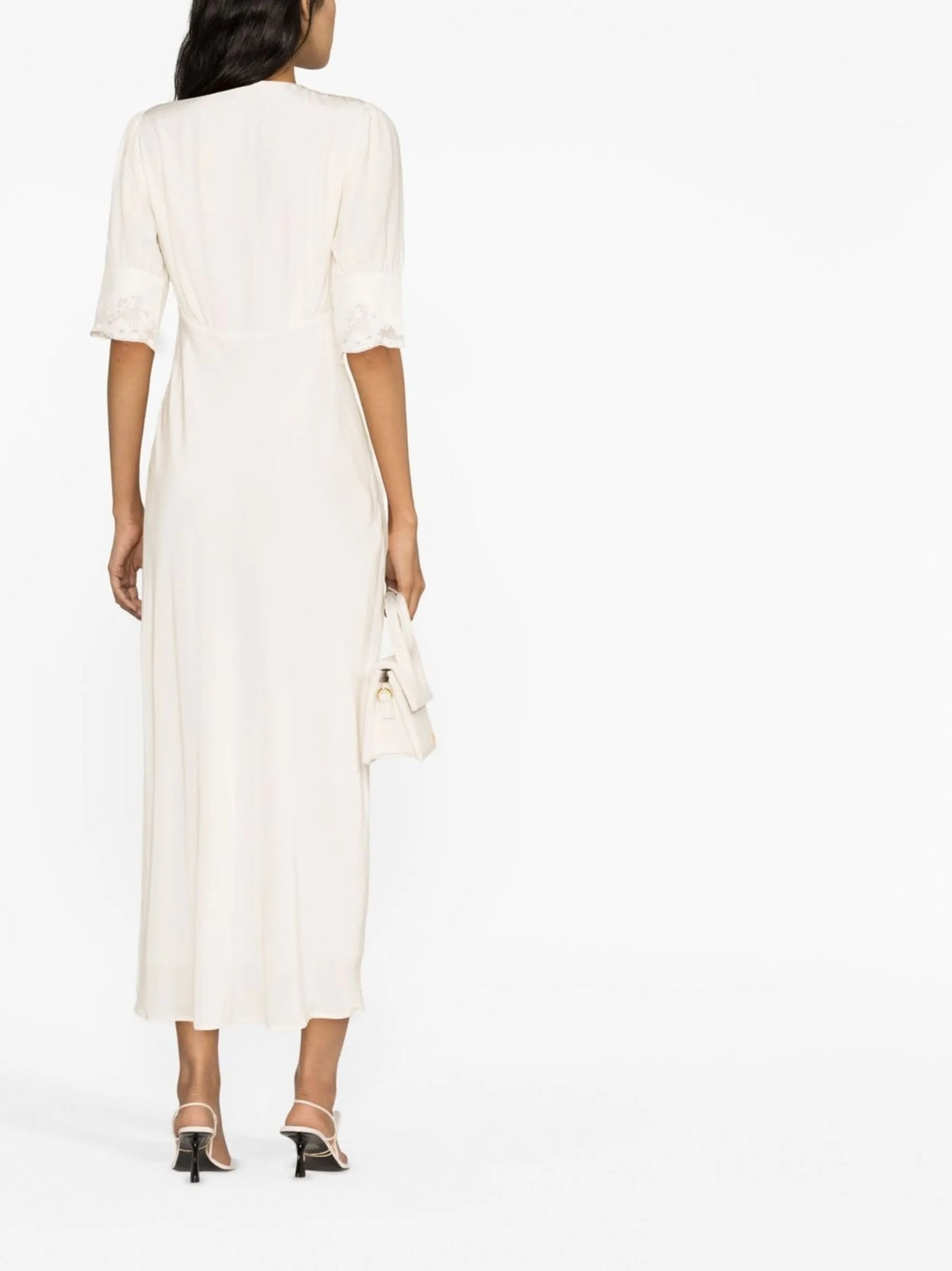 Simone lace-trim midi dress