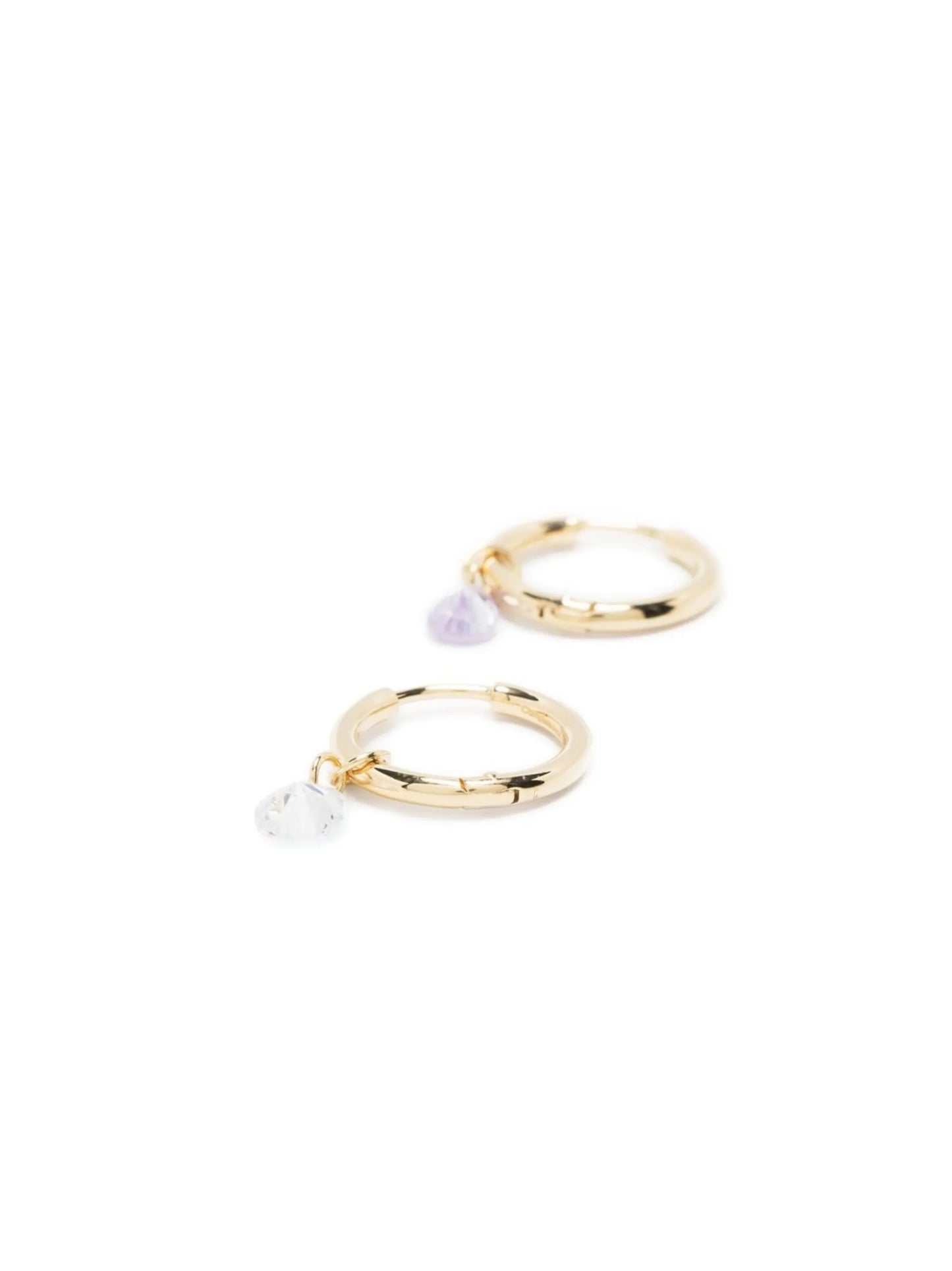 mismatched crystal hoop earrings