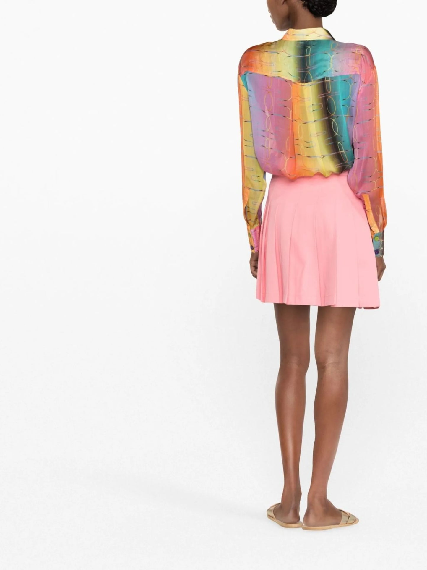 Esme gradient-effect sheer silk shirt