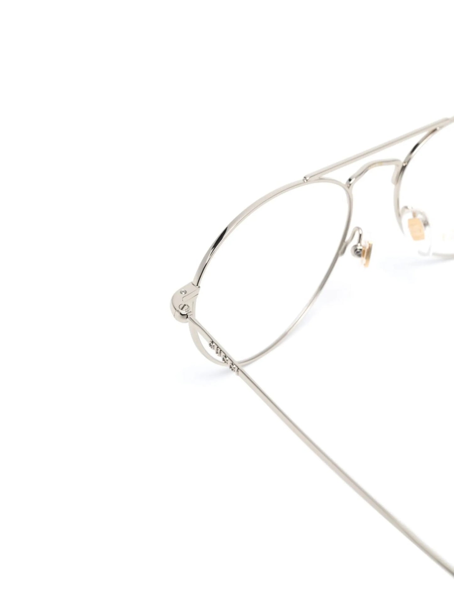 pilot-frame logo-engraved glasses