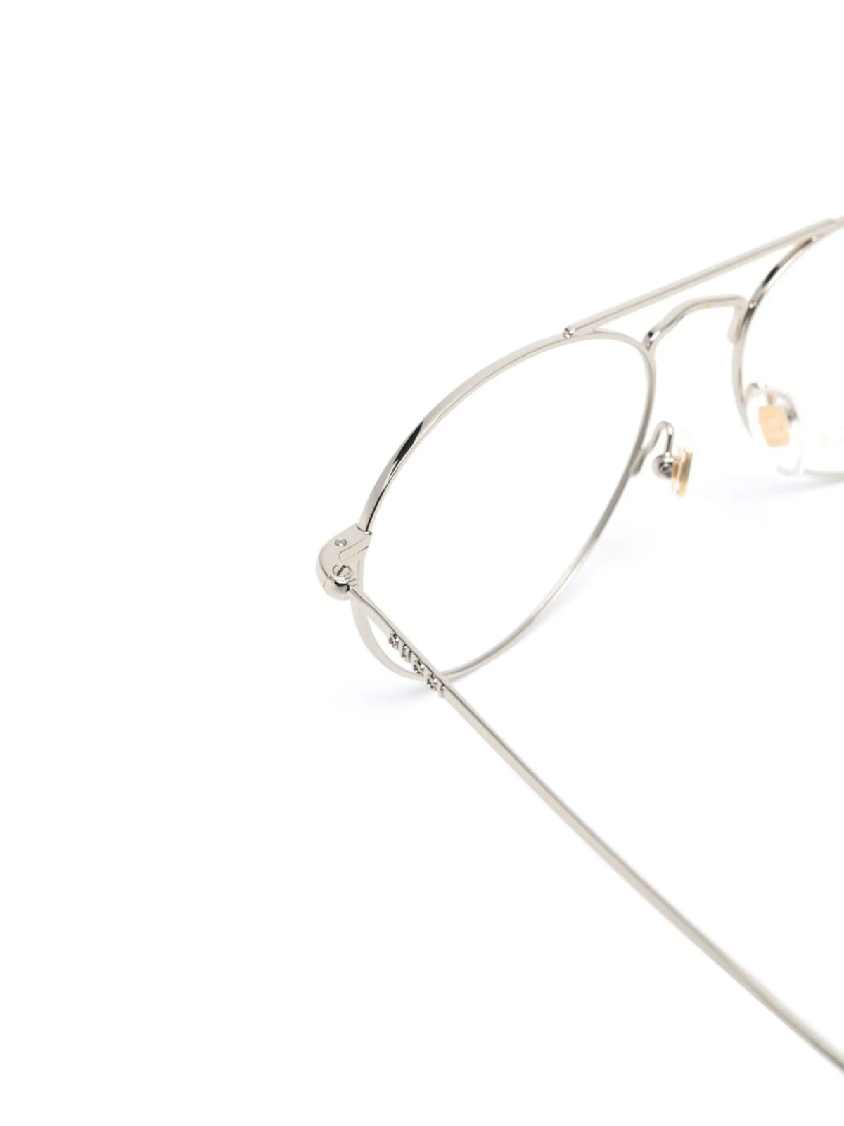 pilot-frame logo-engraved glasses