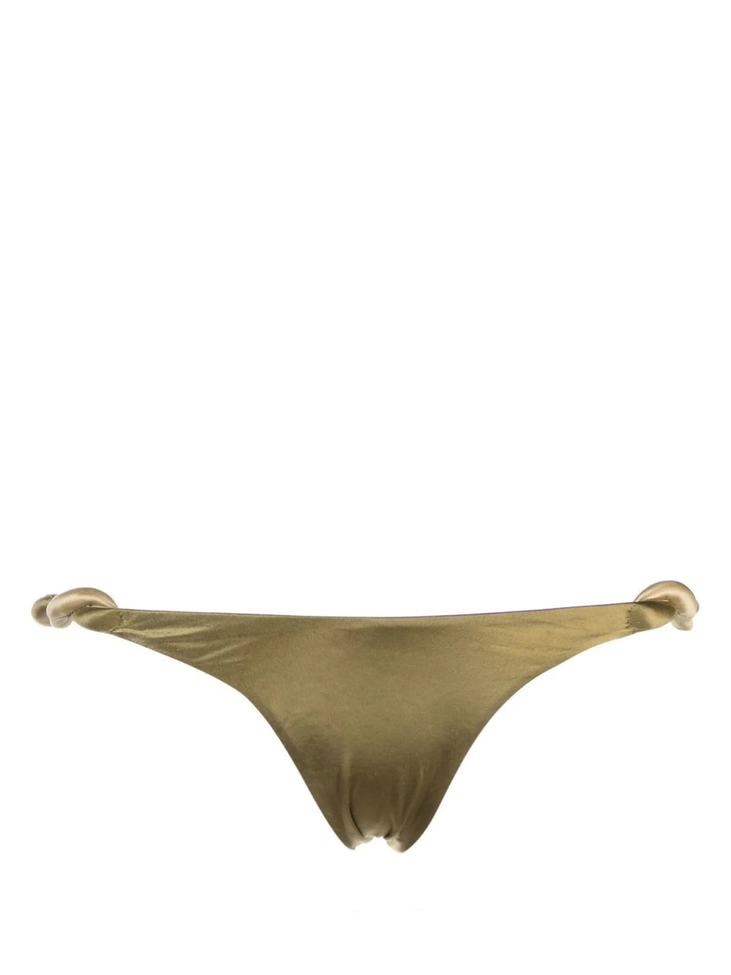 twist-detail satin-finish bikini bottoms