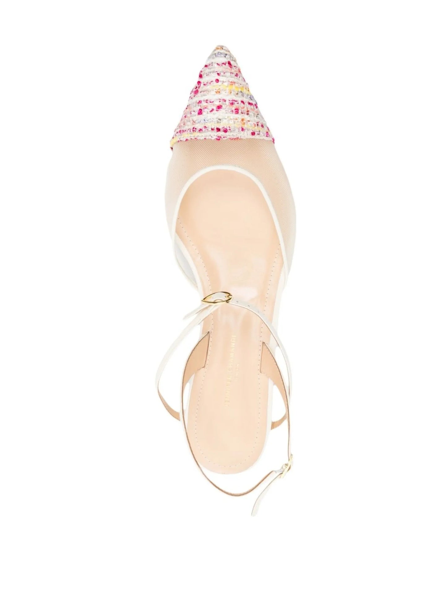 Vittorio mesh leather slingback point-toe flats