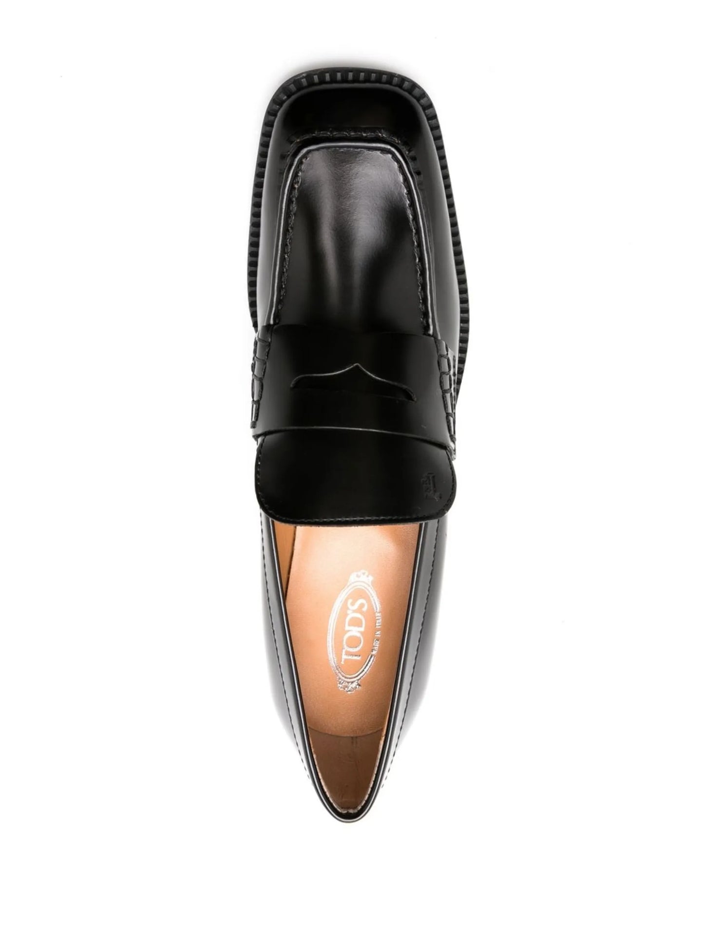 square-toe heeled loafers