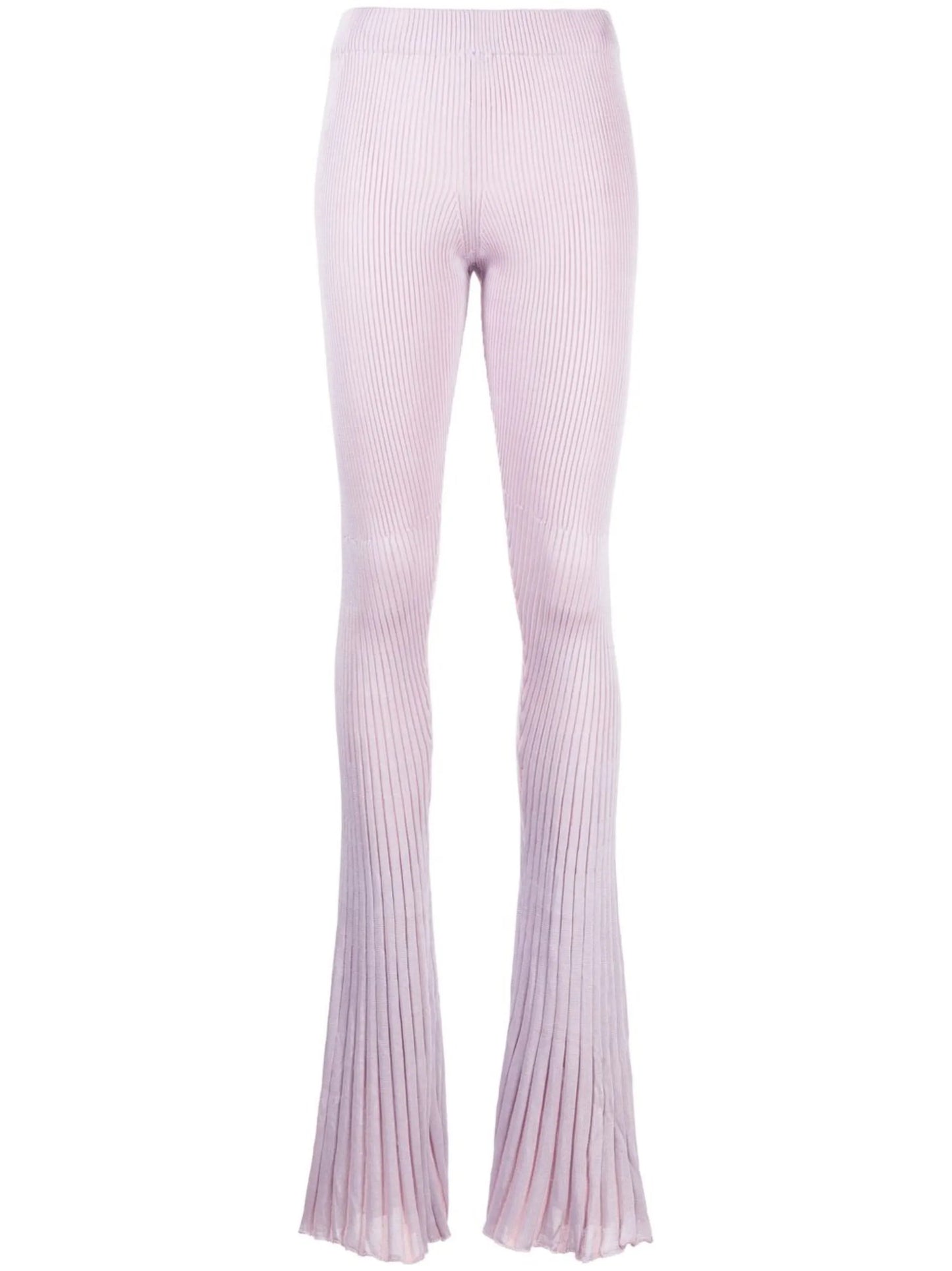 Jelly ribbed-knit flared trousers