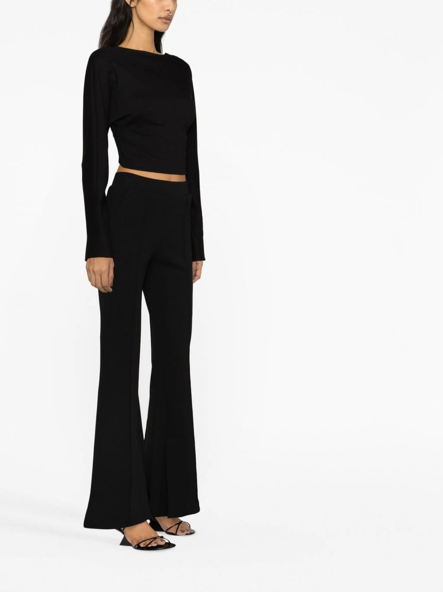 cropped flared trousers