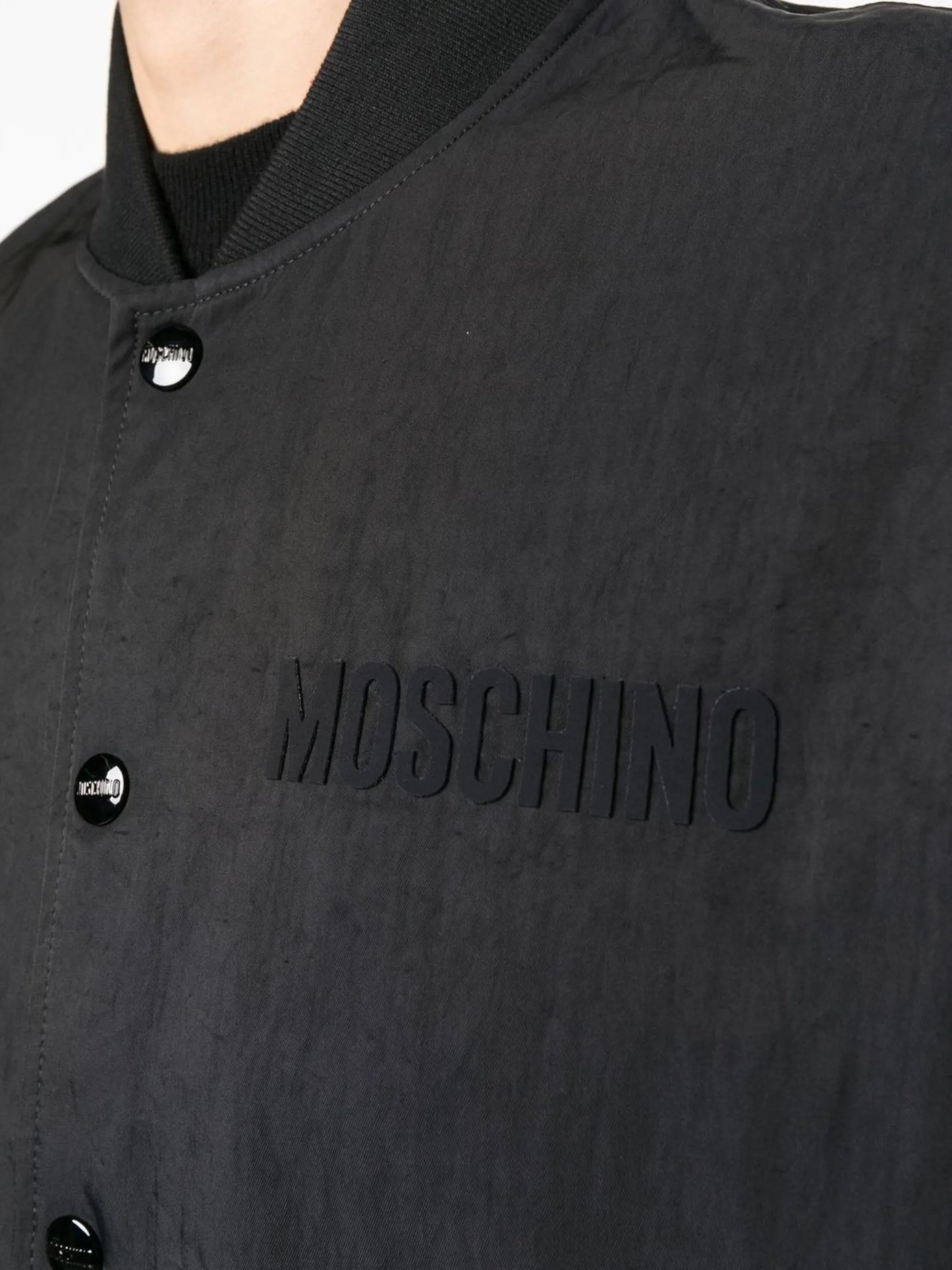 embroidered-logo bomber jacket