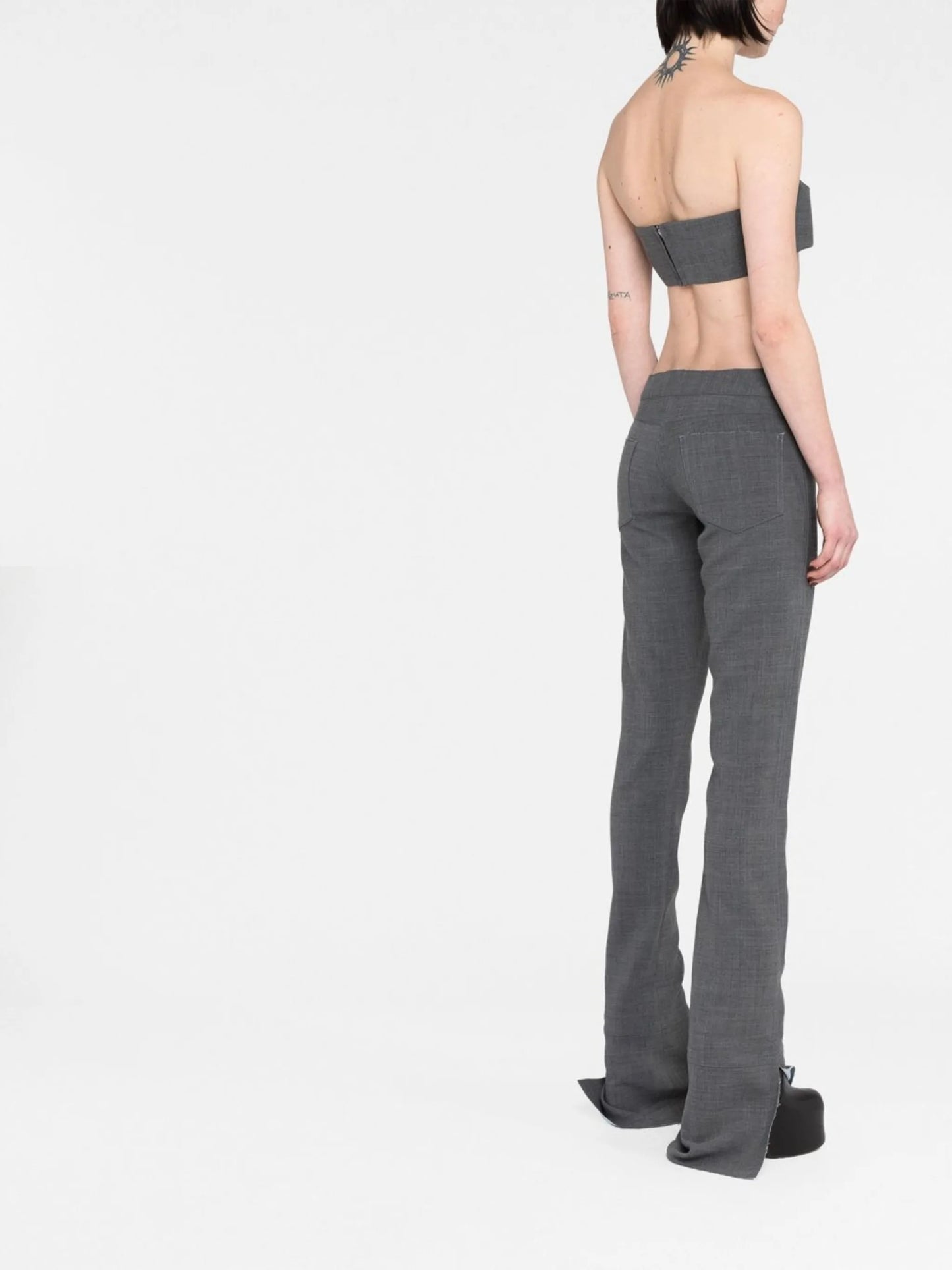 unfinishe-effect trousers