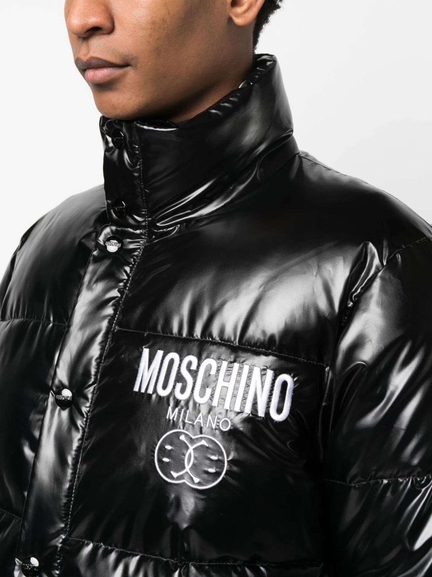 logo-print padded jacket