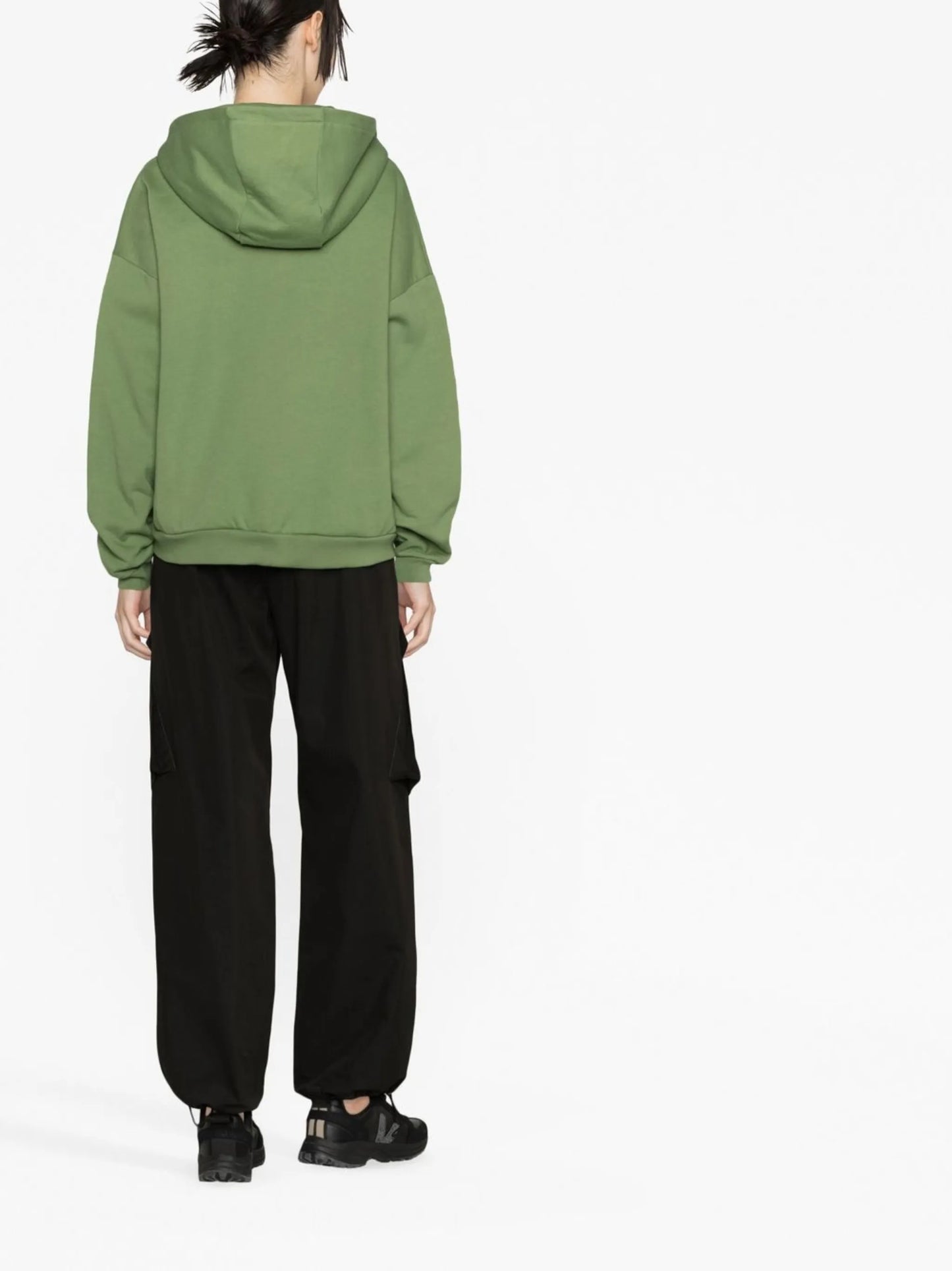 space-print zip-up hoodie