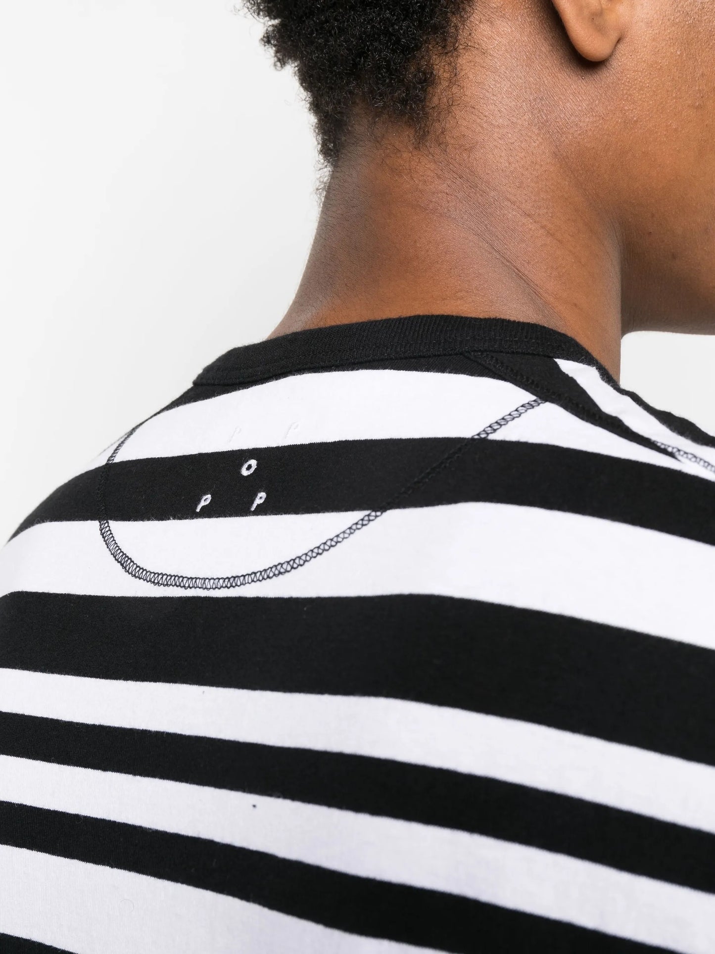 logo-print striped T-shirt