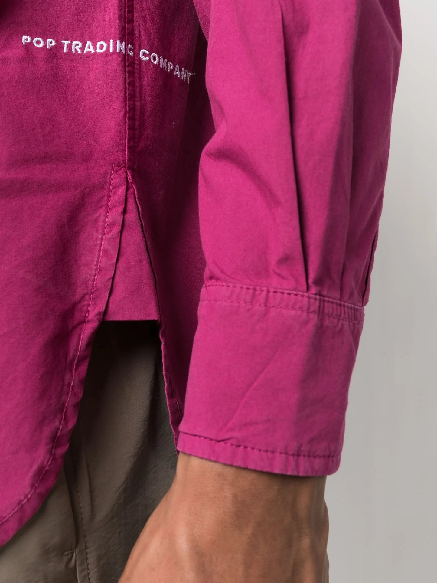 logo-embroidered cotton shirt