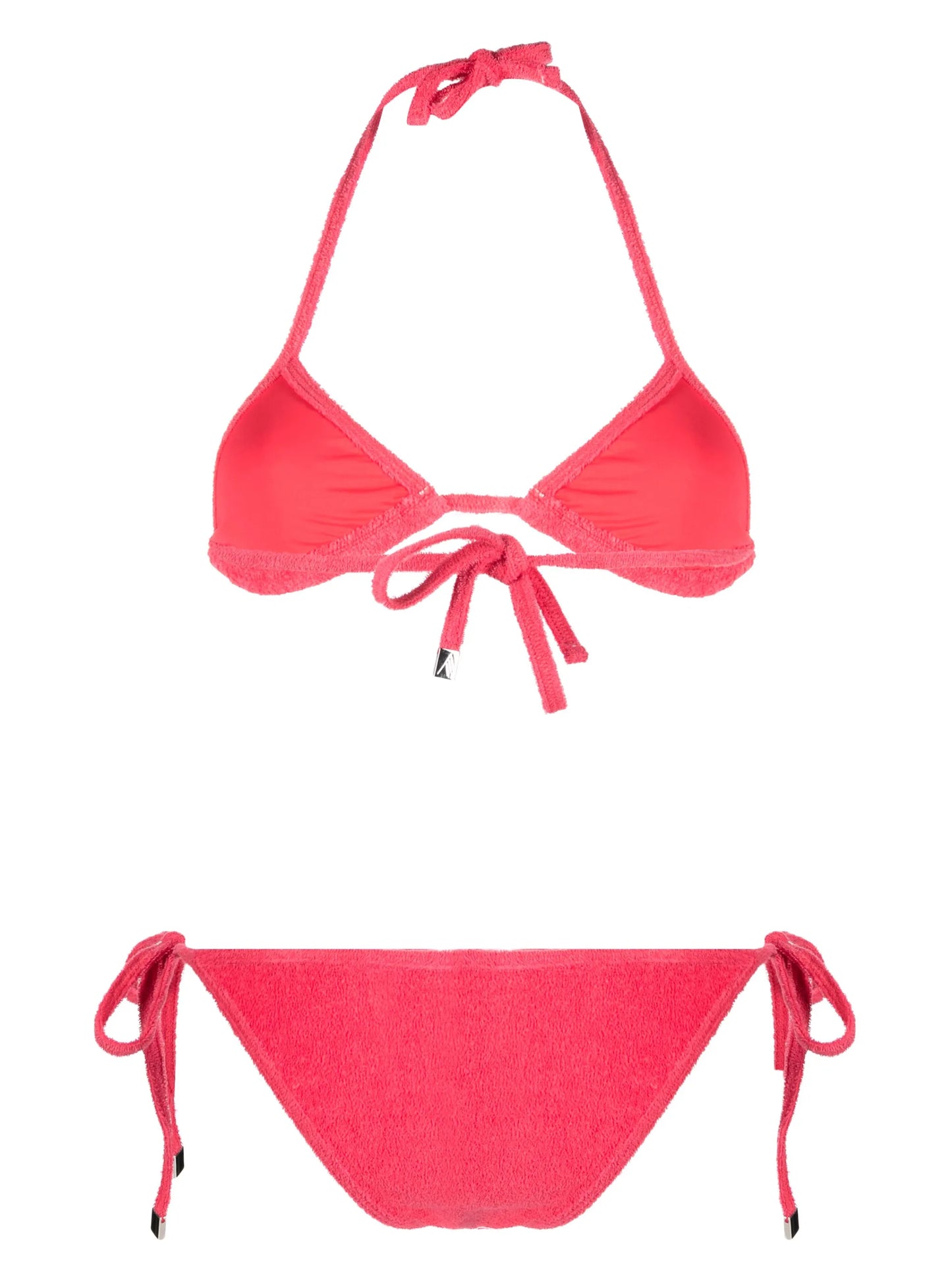 terry-cloth triangle bikini set
