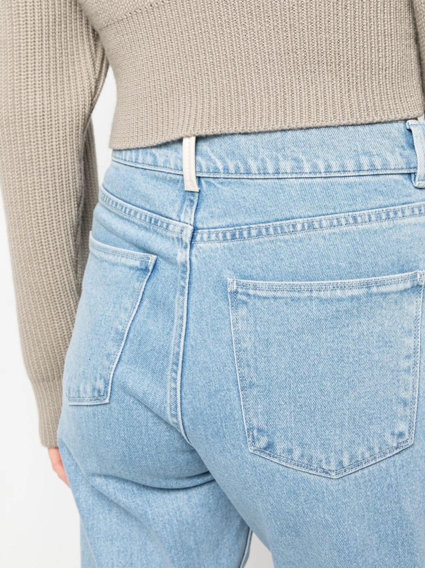 high-waist straight-leg jeans