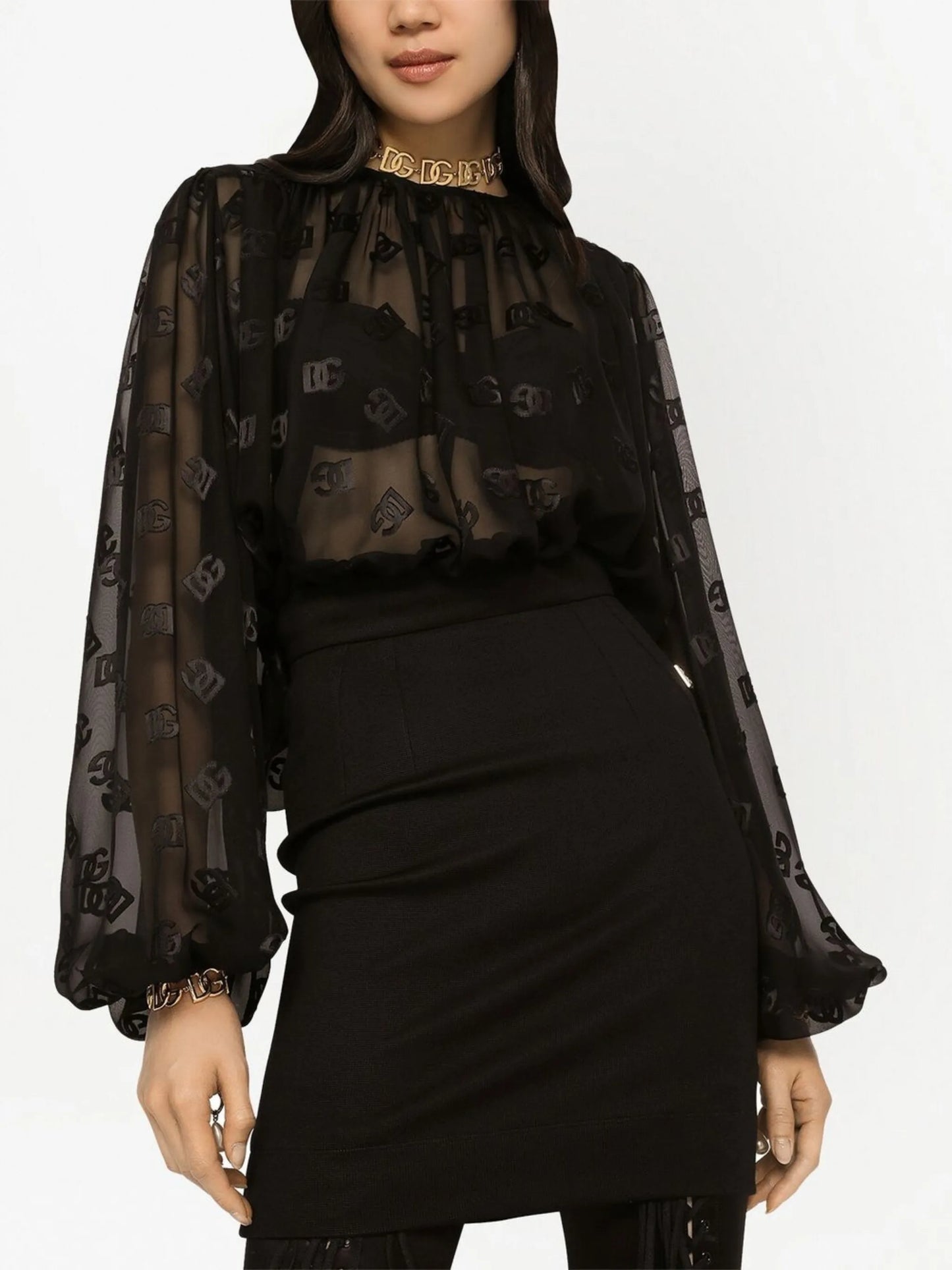 DG-logo satin blouse