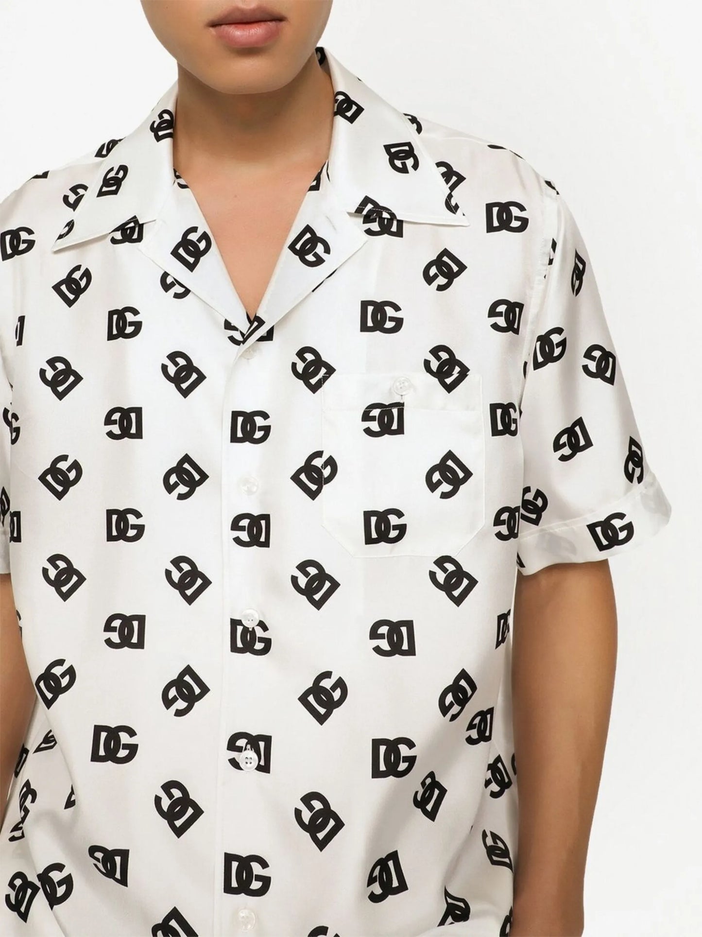 DG Monogram silk bowling shirt