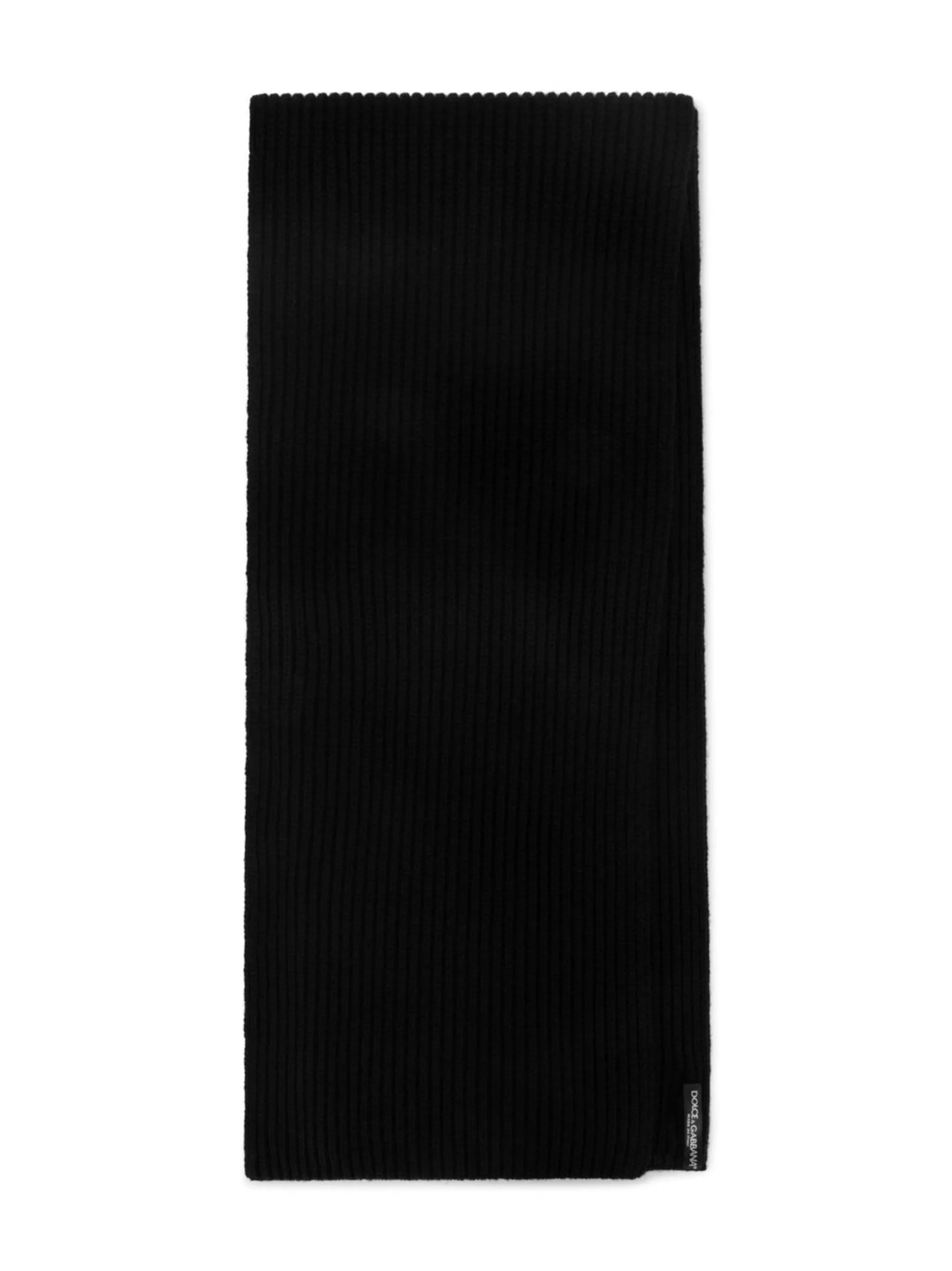 logo-patch wool scarf