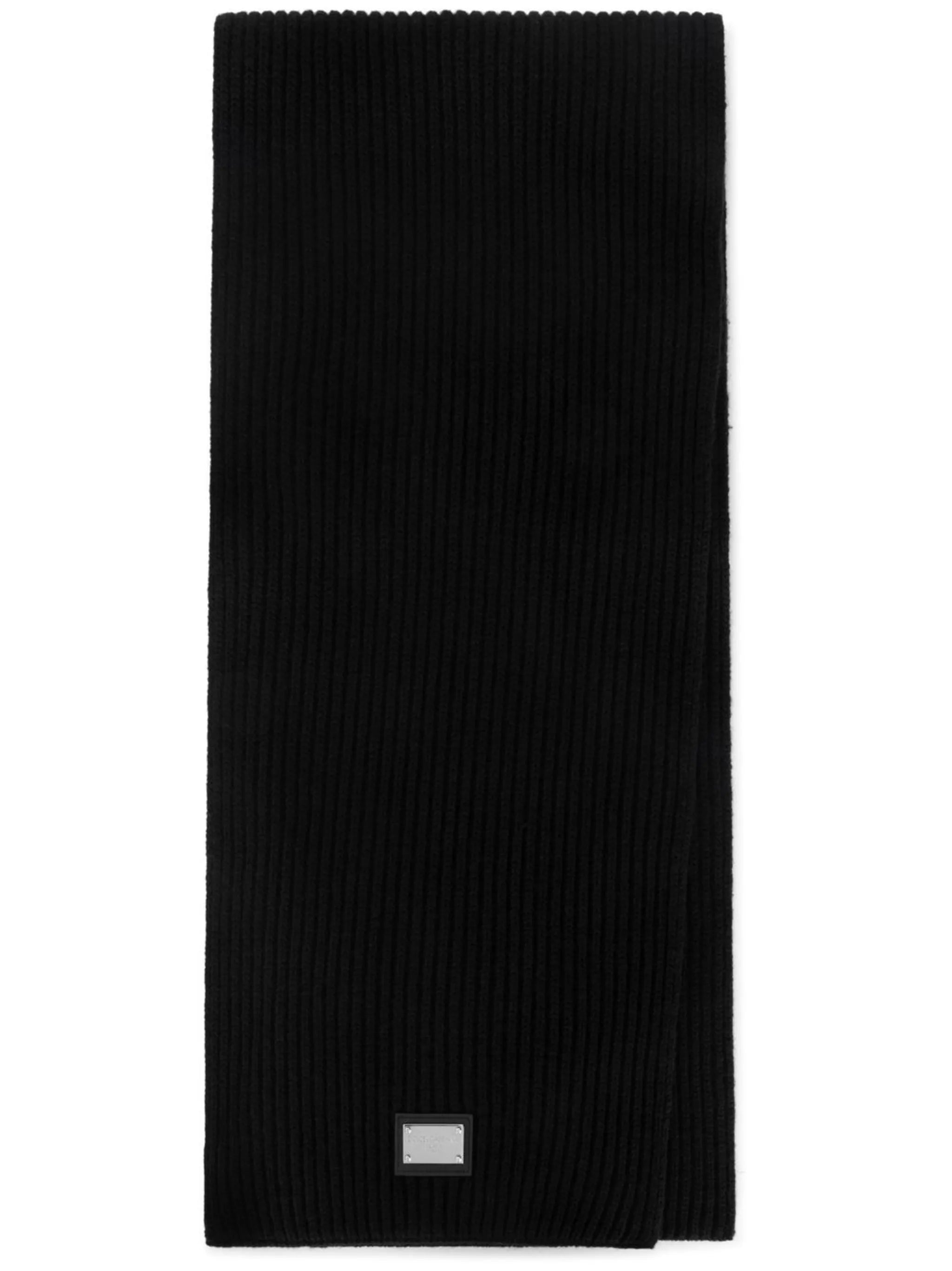 logo-patch wool scarf