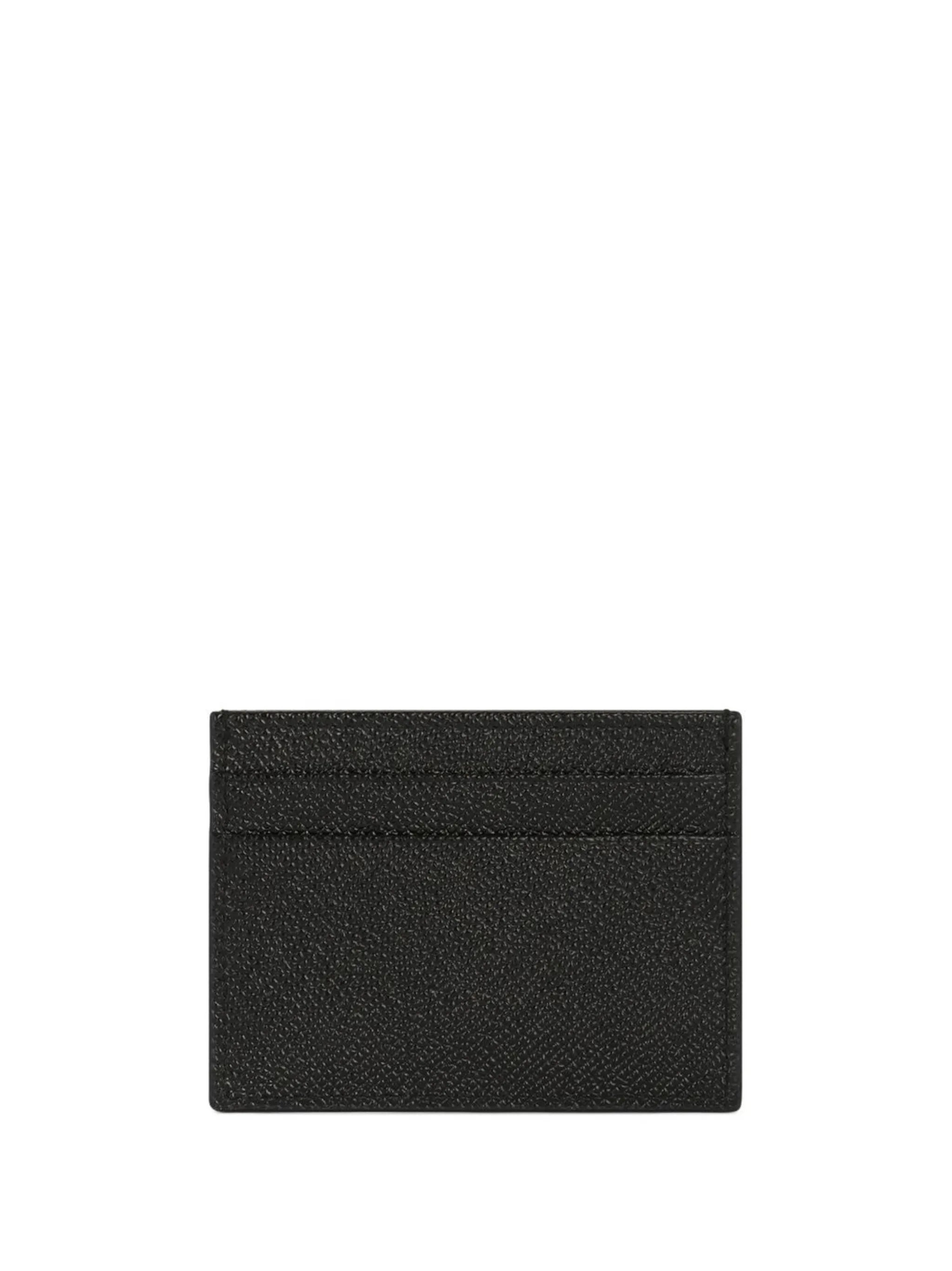 logo-tag leather card holder