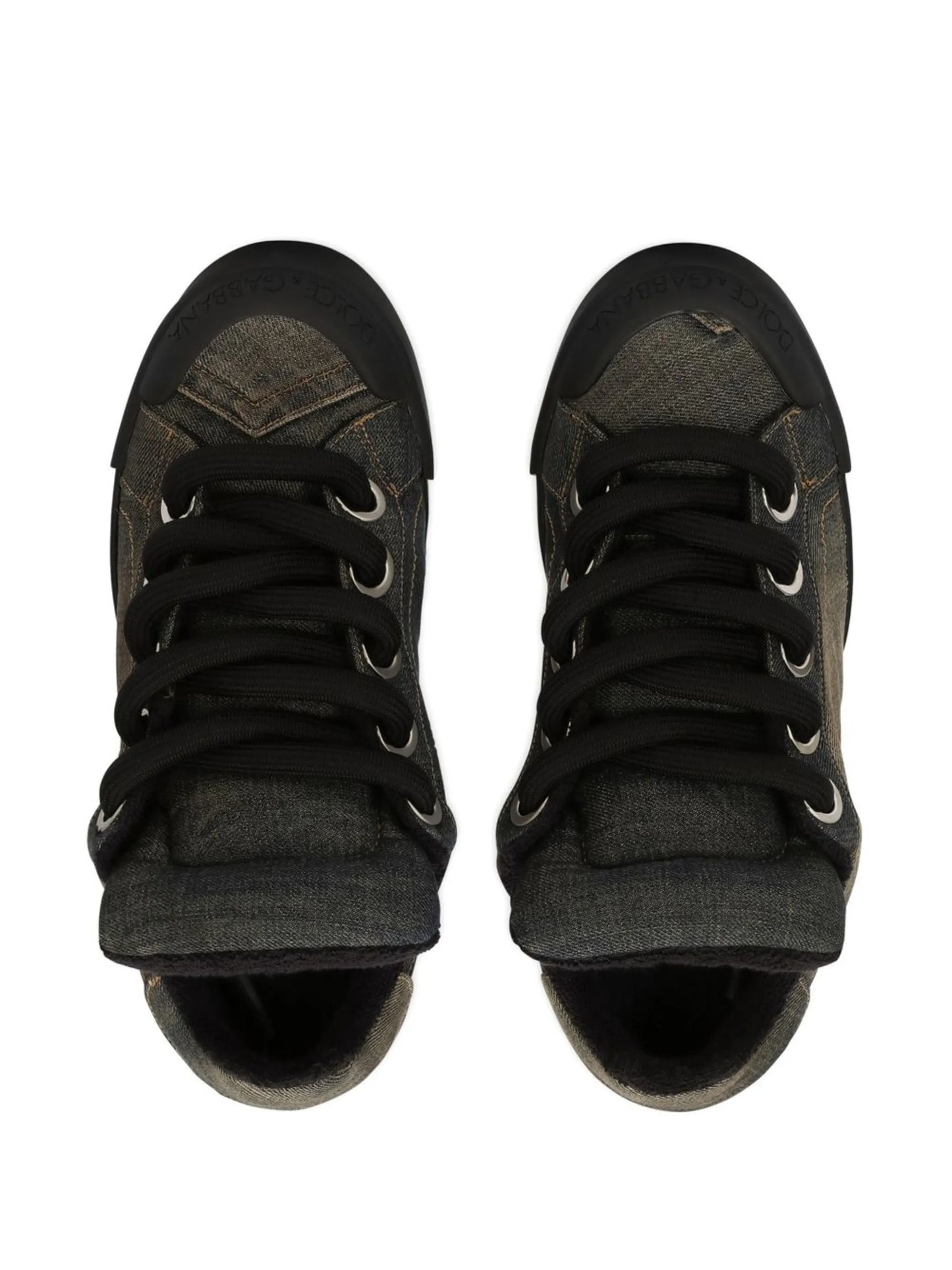 denim lace-up sneakers