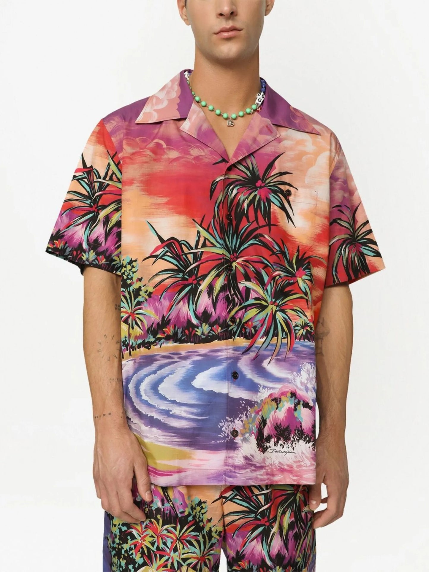 graphic-print short-sleeve shirt