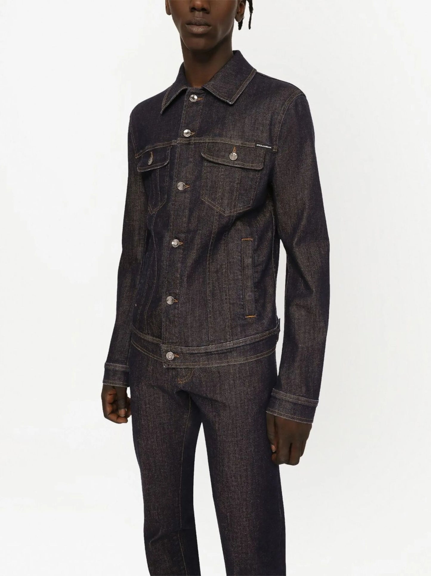 logo-plaque denim jacket