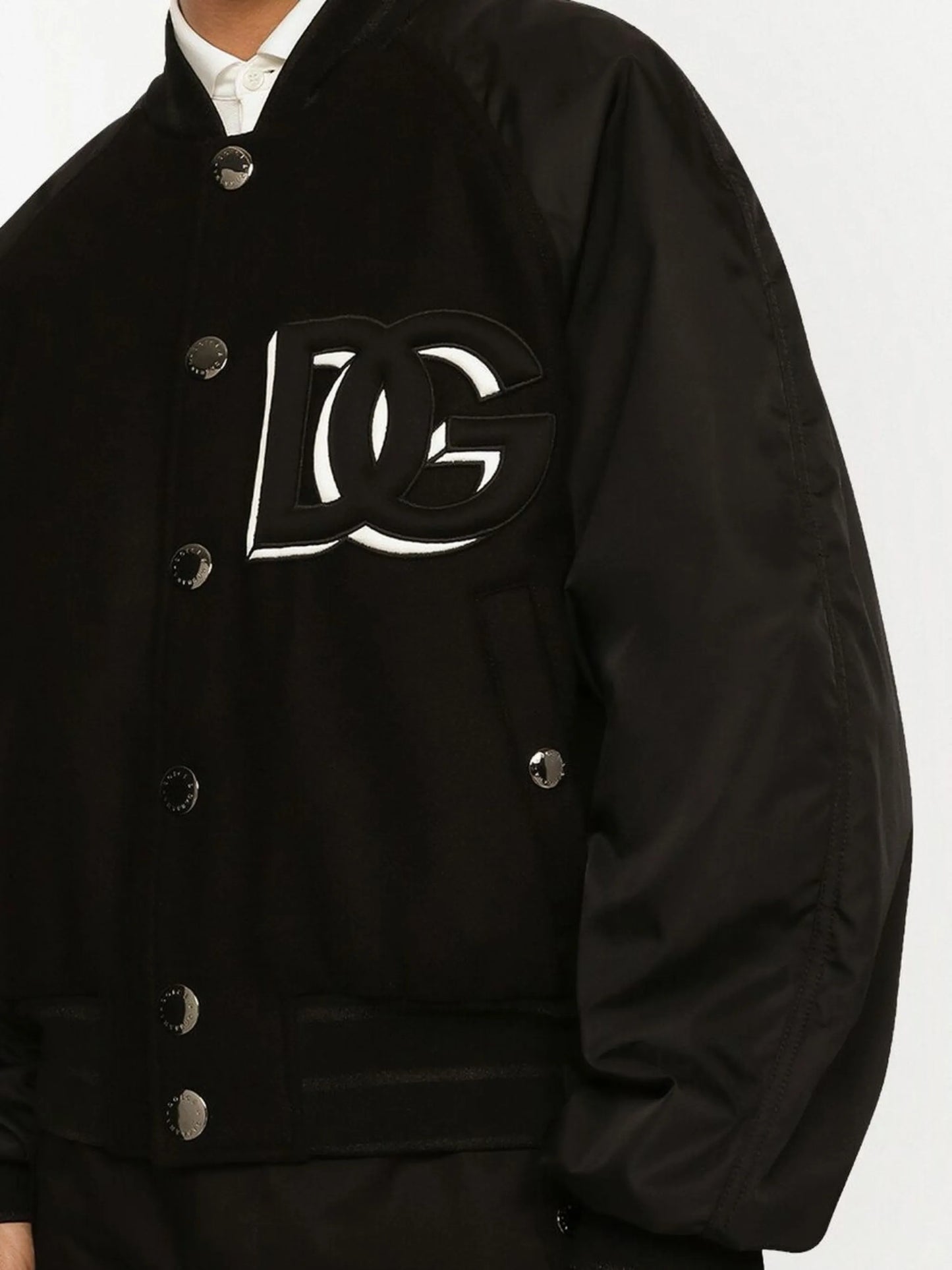 logo-patch panelled bomber jacket