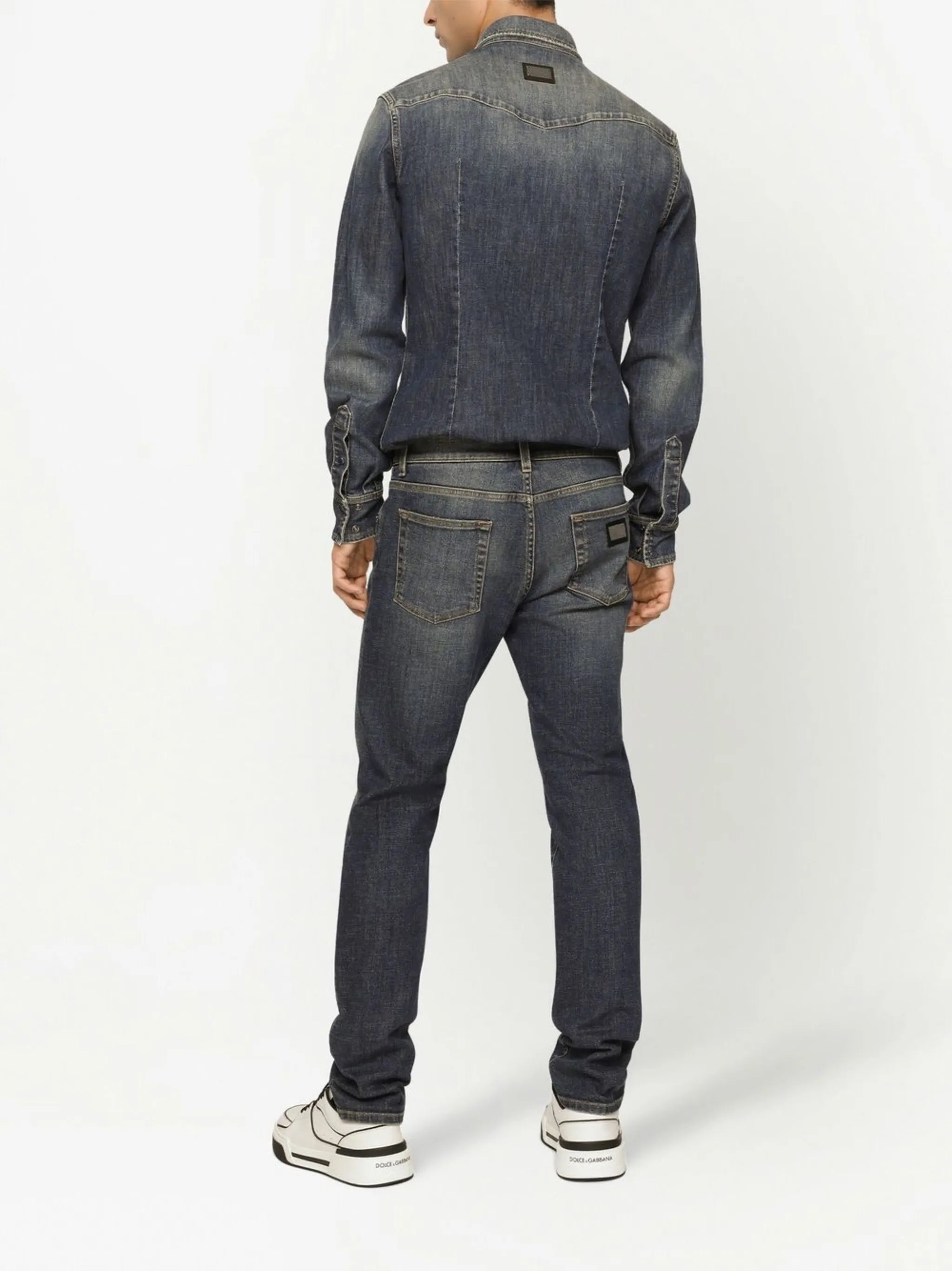 logo-appliqué slim-cut jeans