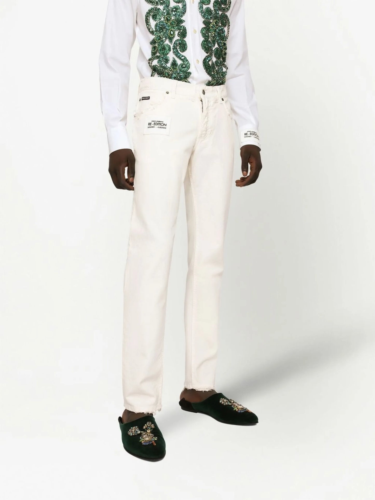 logo-appliqué slim-cut jeans