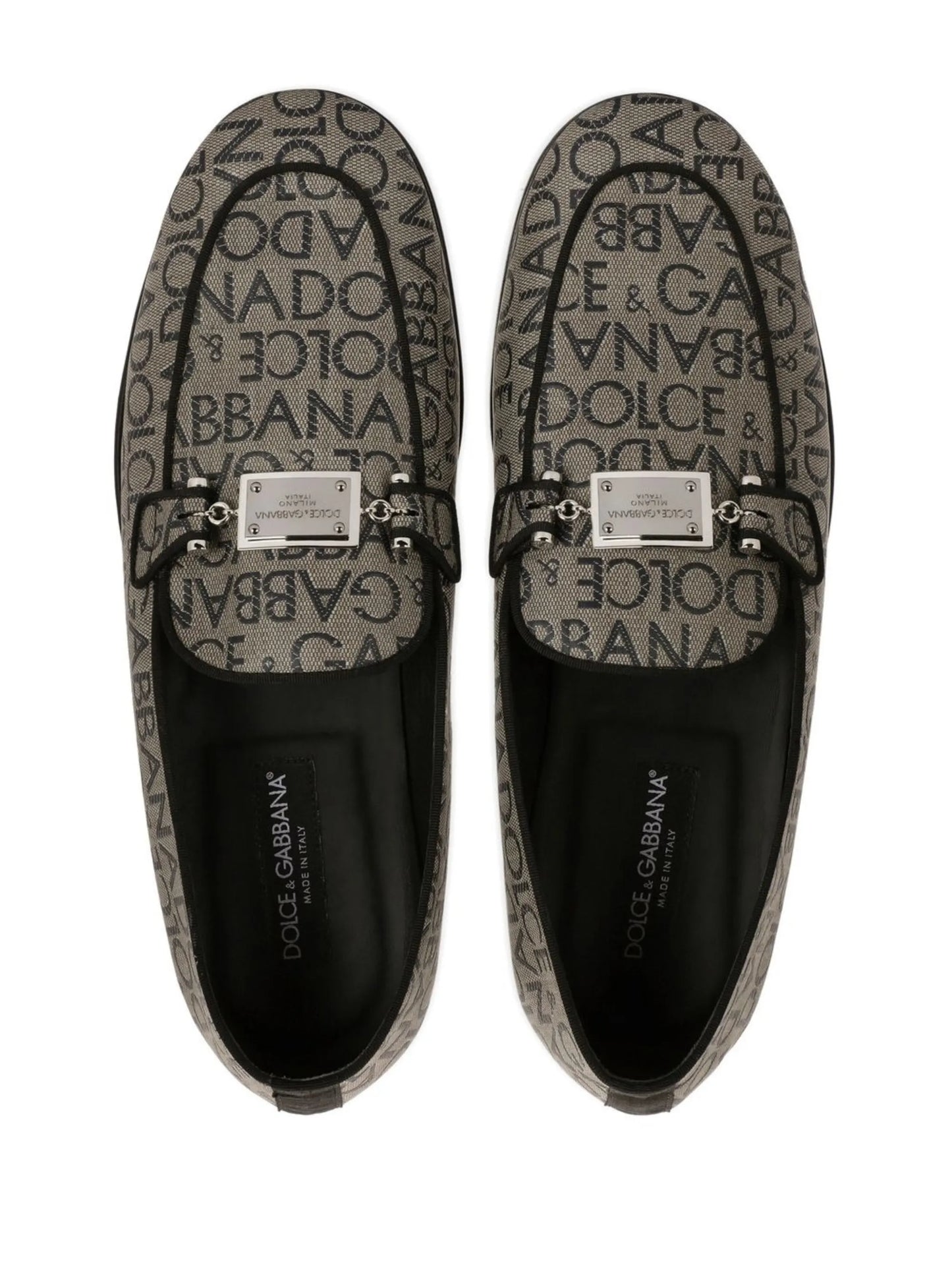 logo-tag jacquard loafers