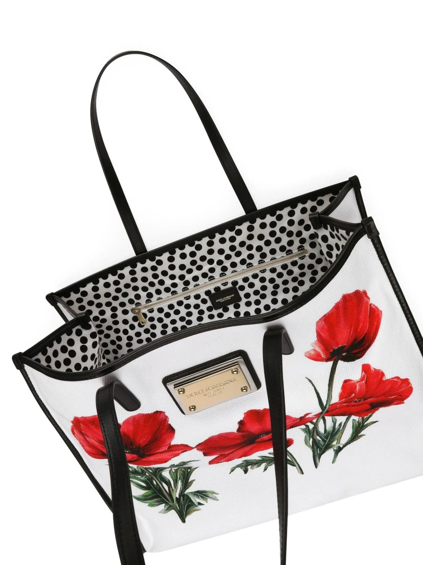 poppy-print canvas tote bag