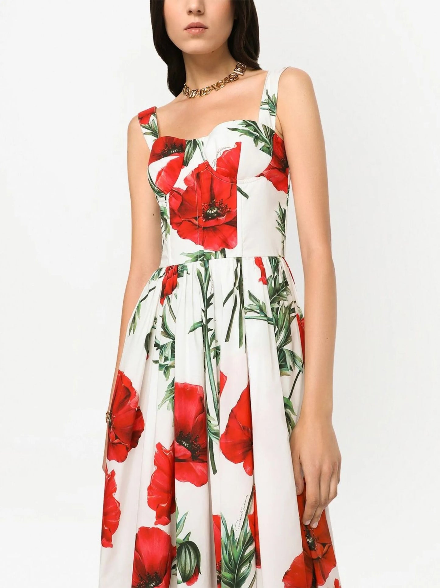 floral-print midi dress