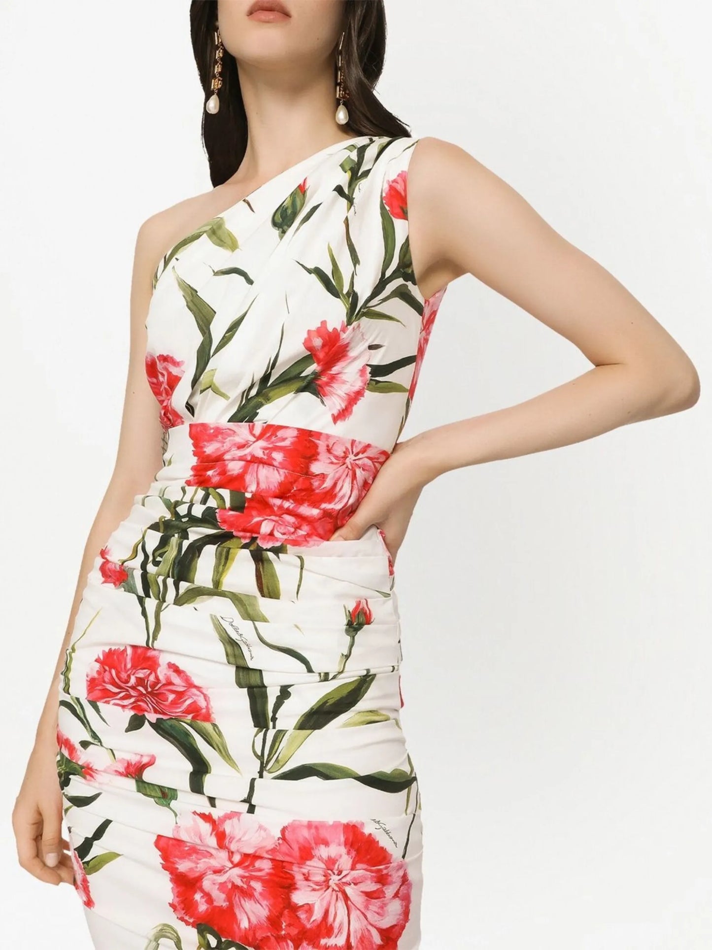 one-shoulder midi dress