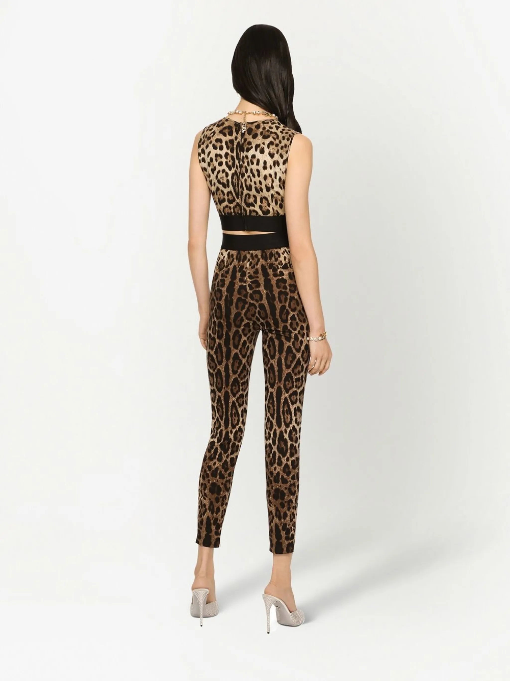 leopard-print crop top
