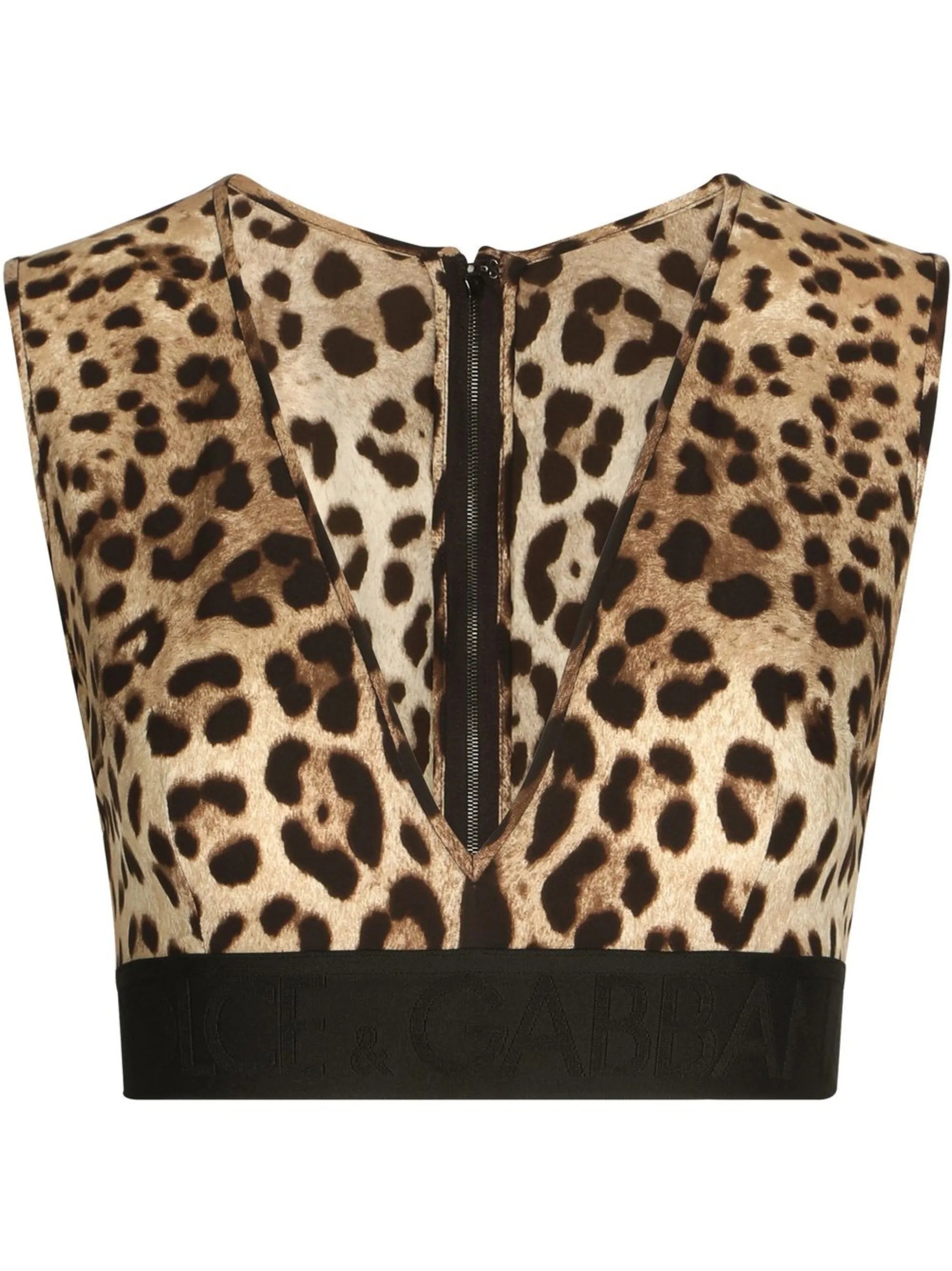 leopard-print crop top
