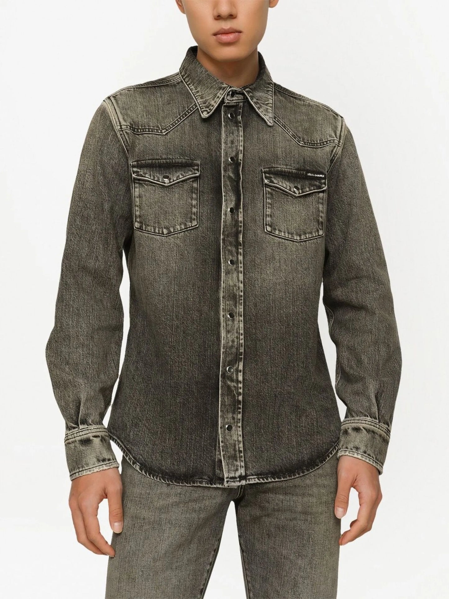 faded denim shirt