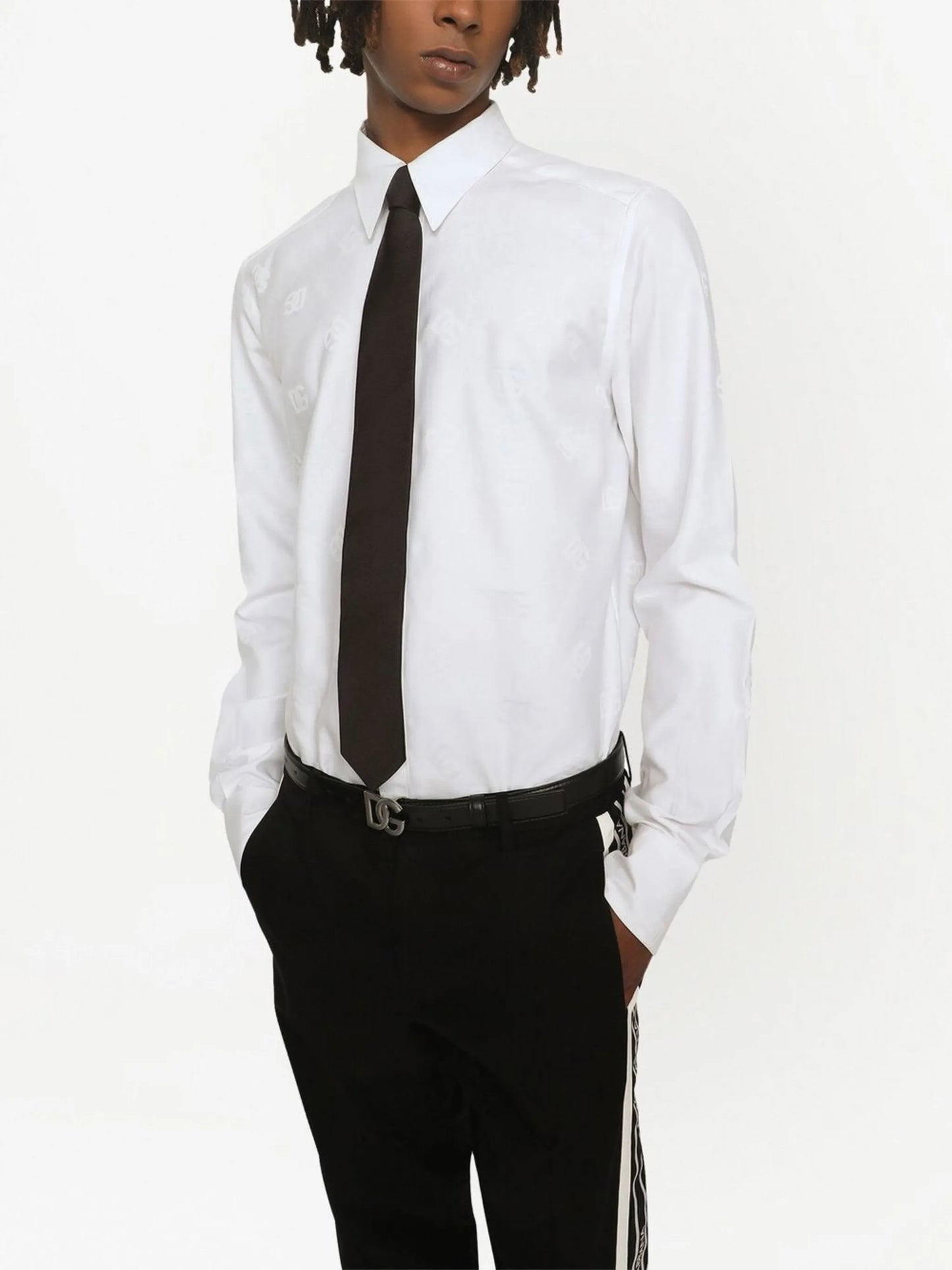 Martini-fit jacquard shirt