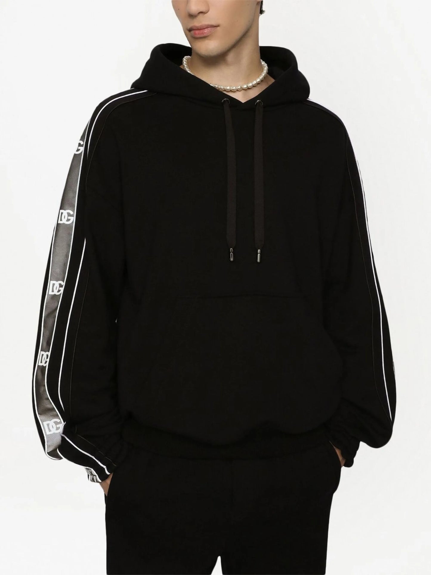 logo-tape hoodie