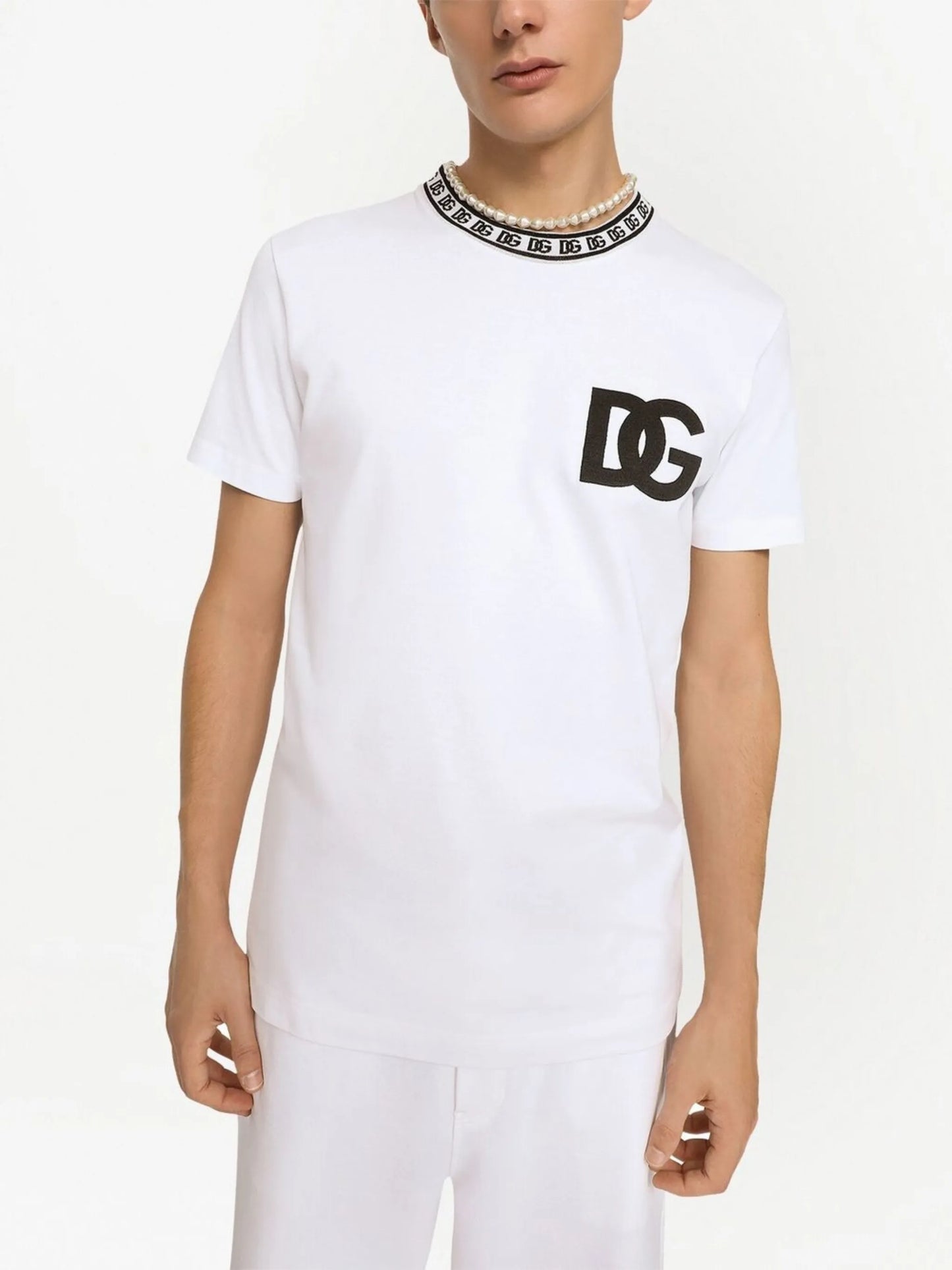 logo-embroidered cotton T-shirt