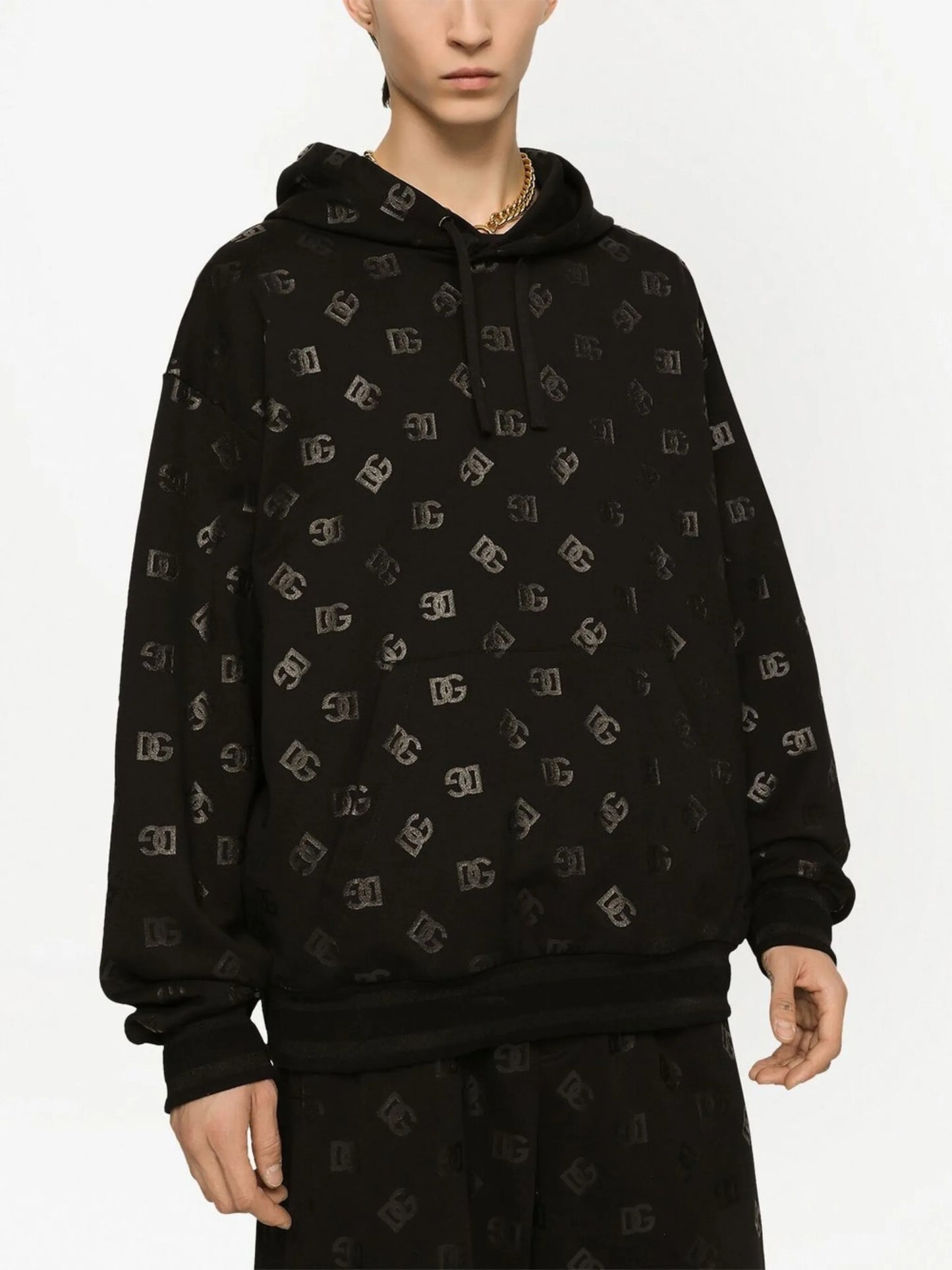 logo-print drawstring hoodie