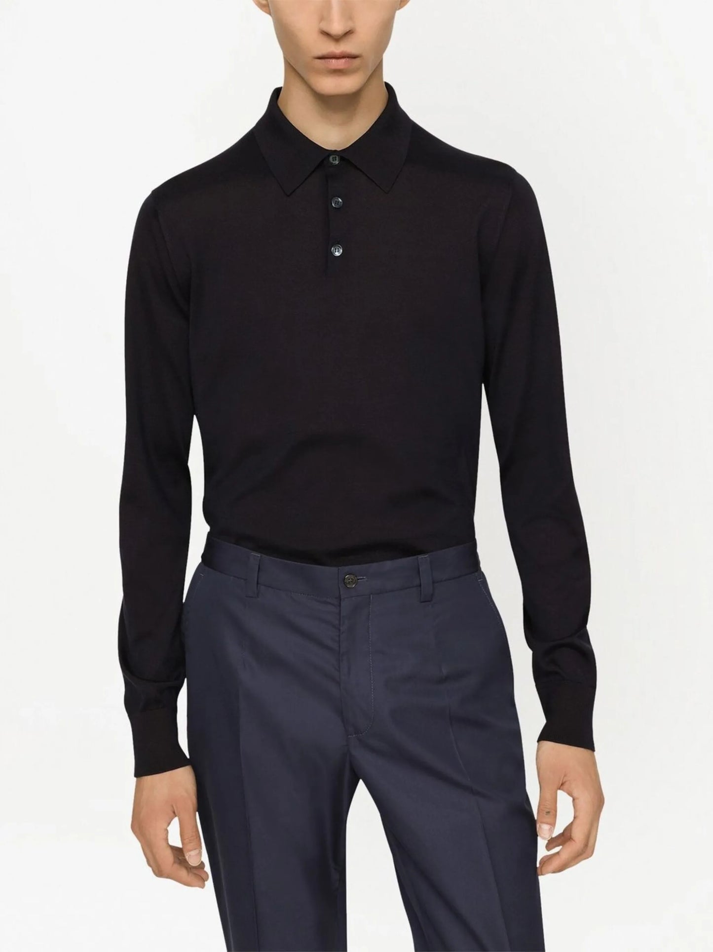 logo-tag silk-cotton polo shirt