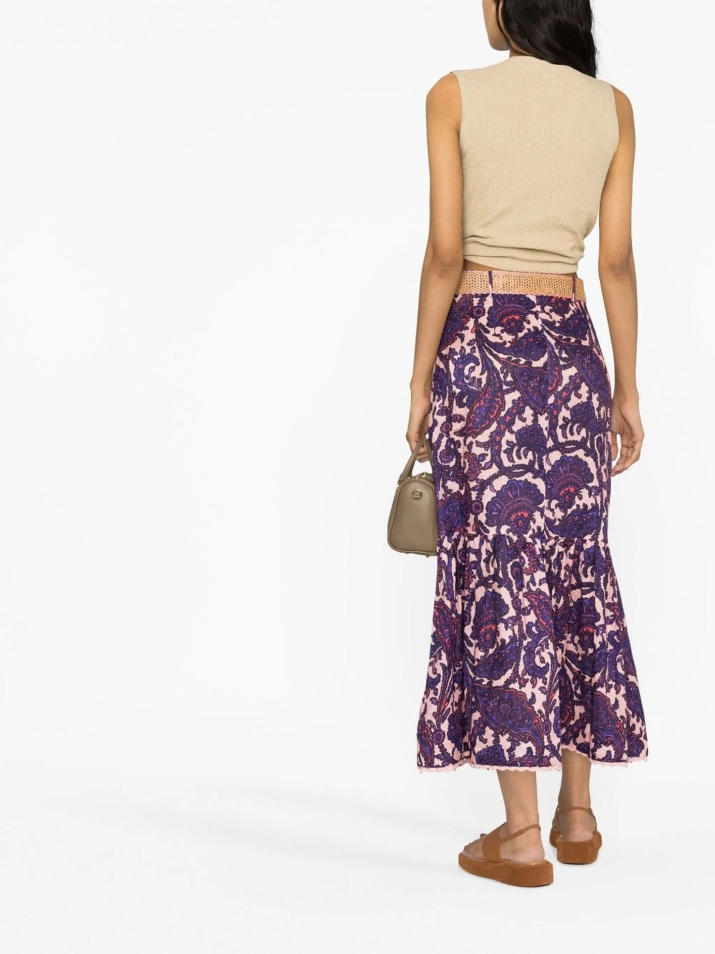 Tiggy paisley-print midi skirt