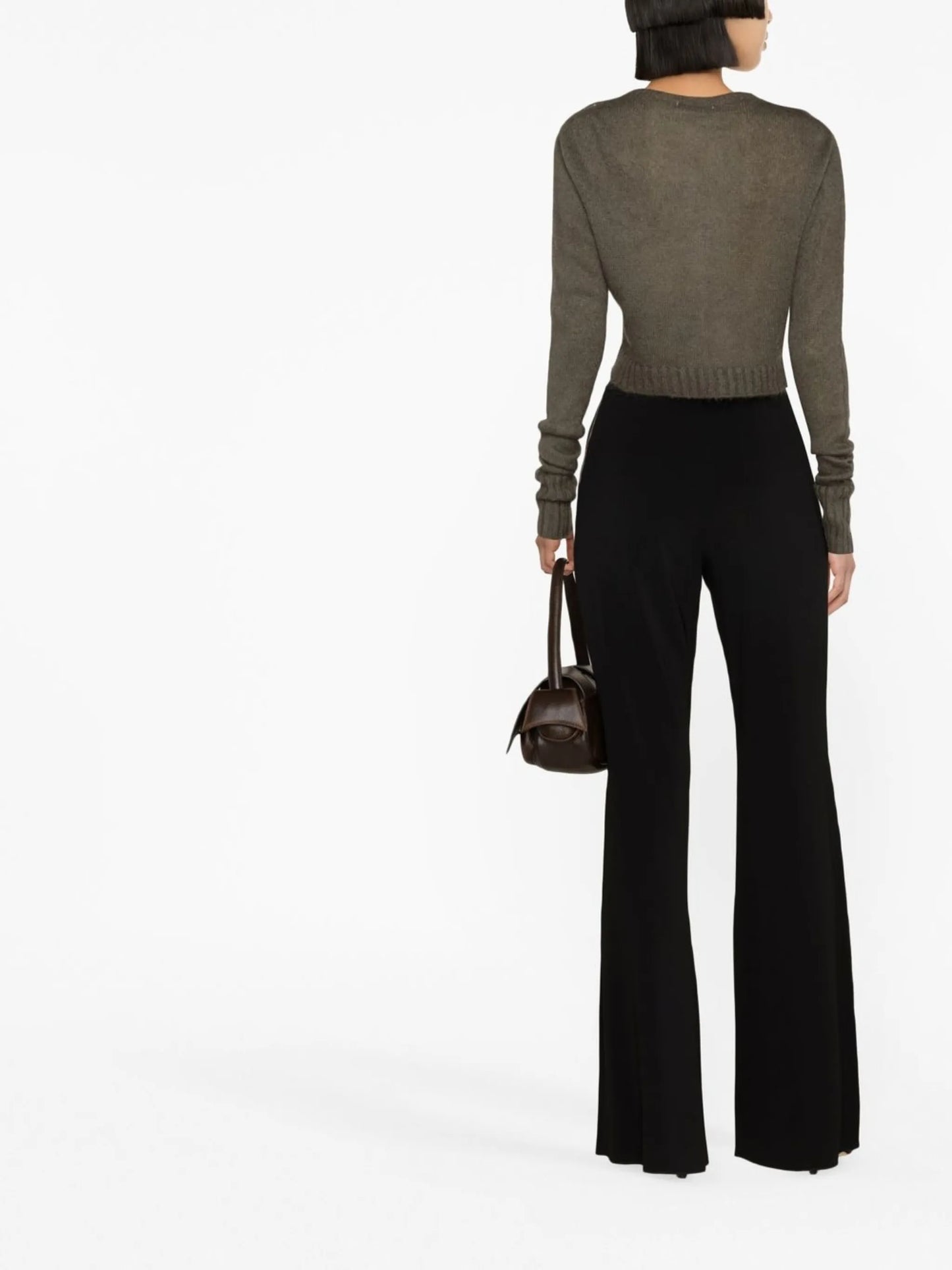 round-neck cropped cardigan