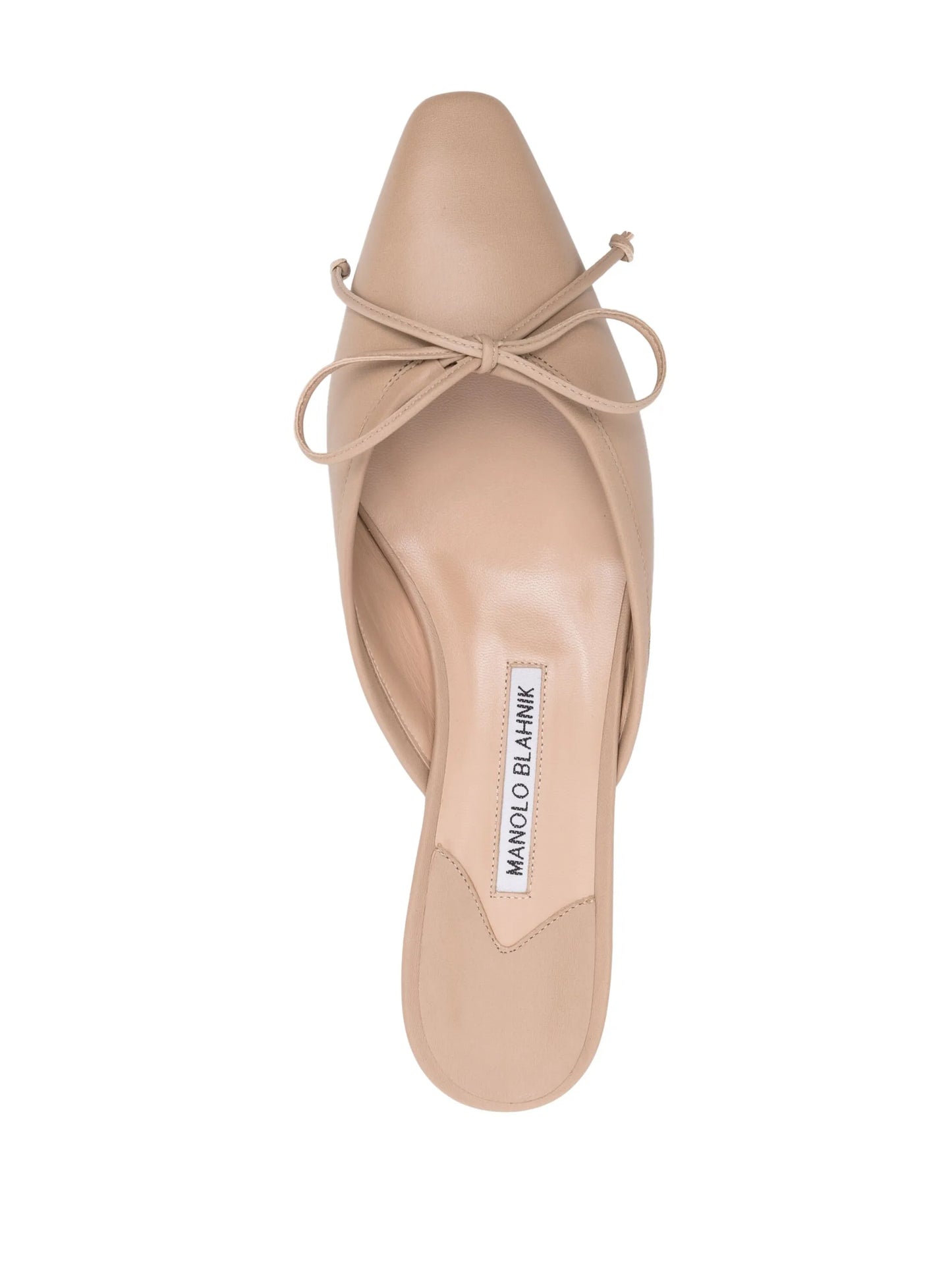 bow-detail flat leather mules