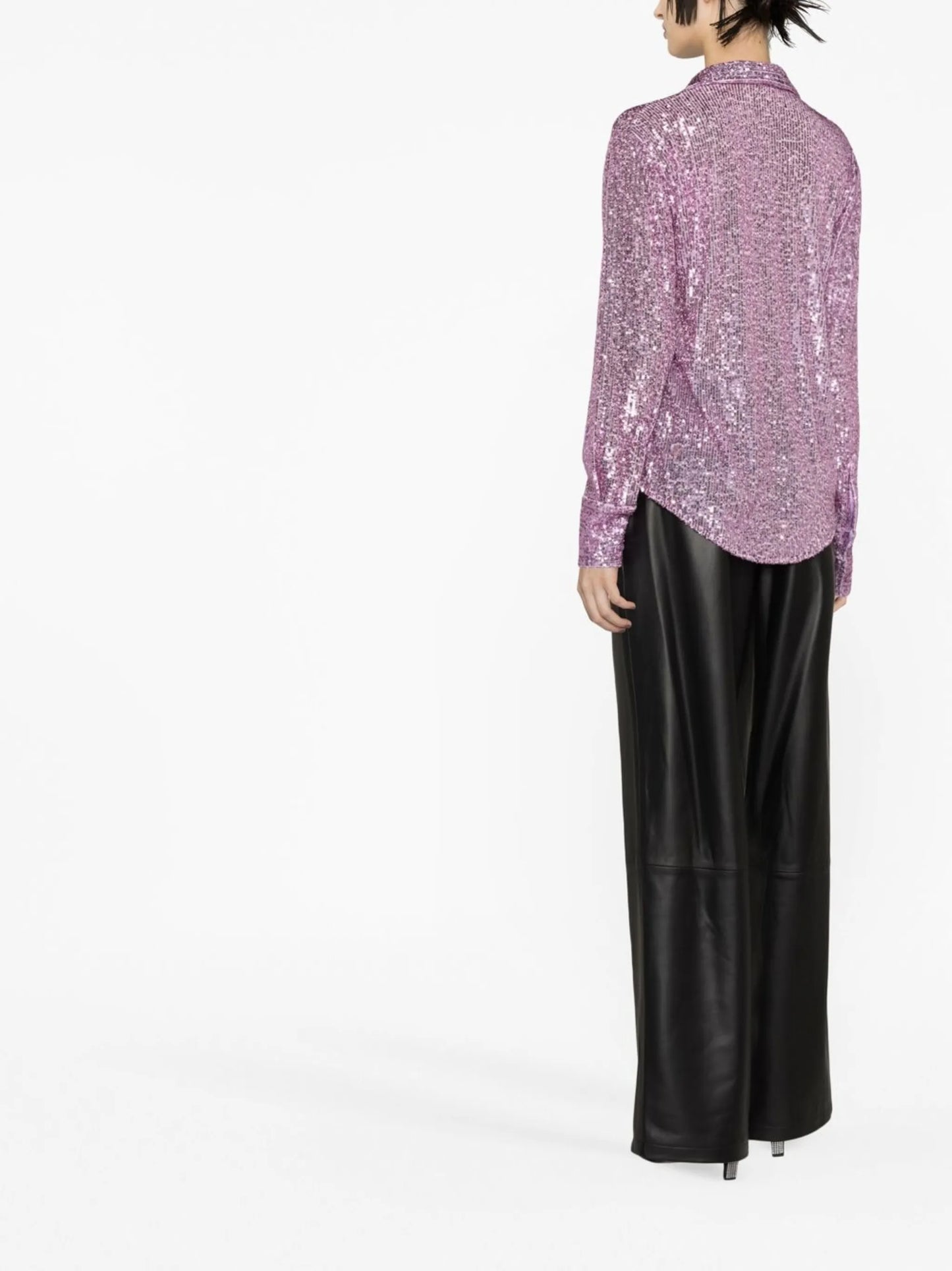 sequin-embellished long-sleeve shirt