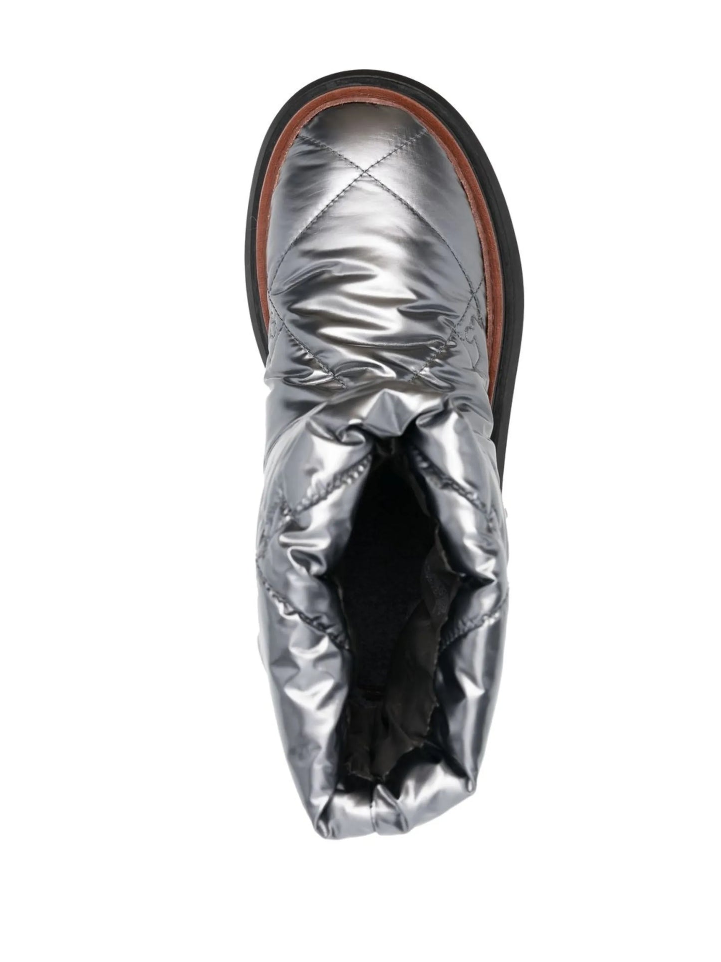 metallic-finish quilted boots