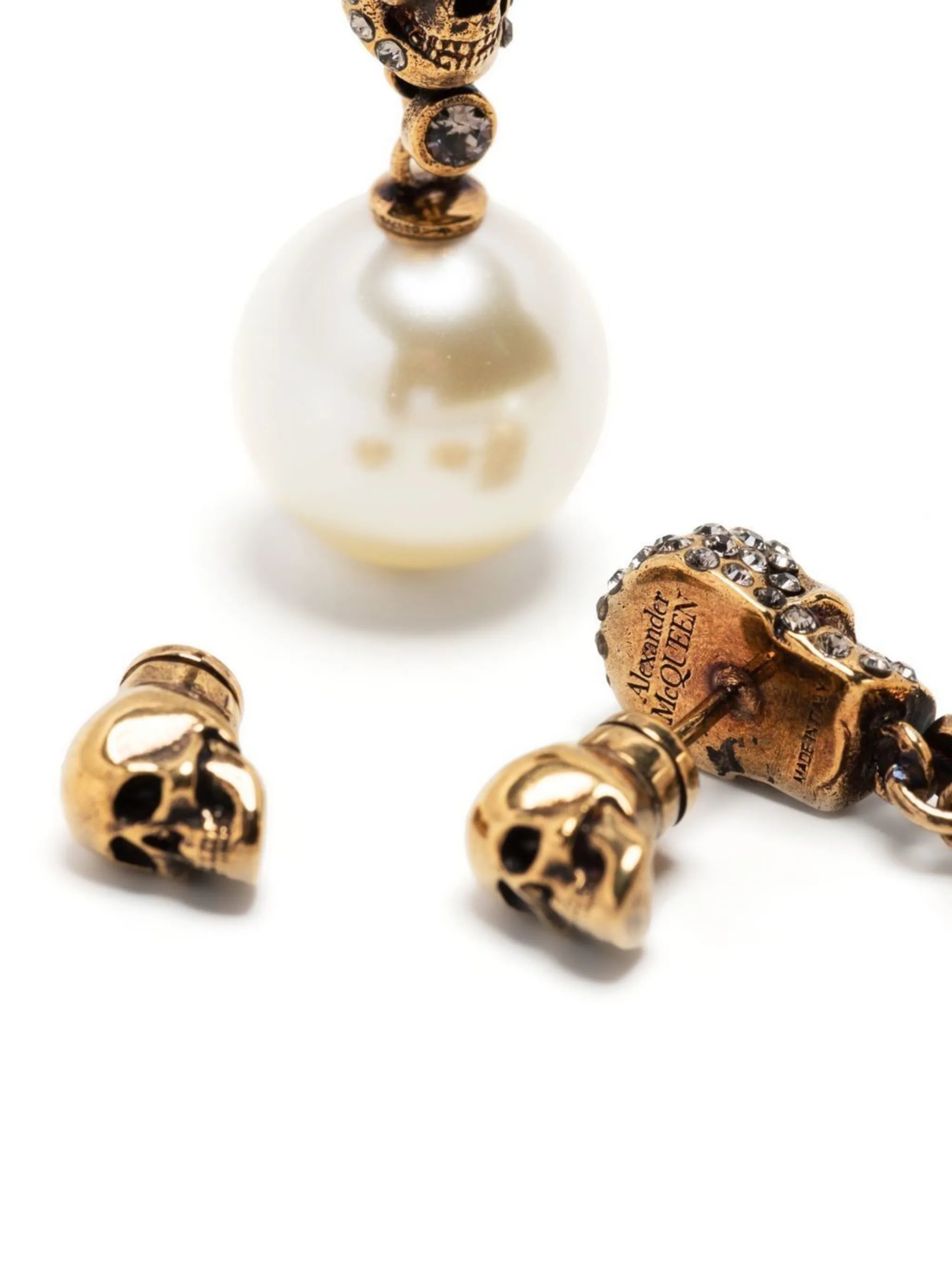 pavé skull earrings